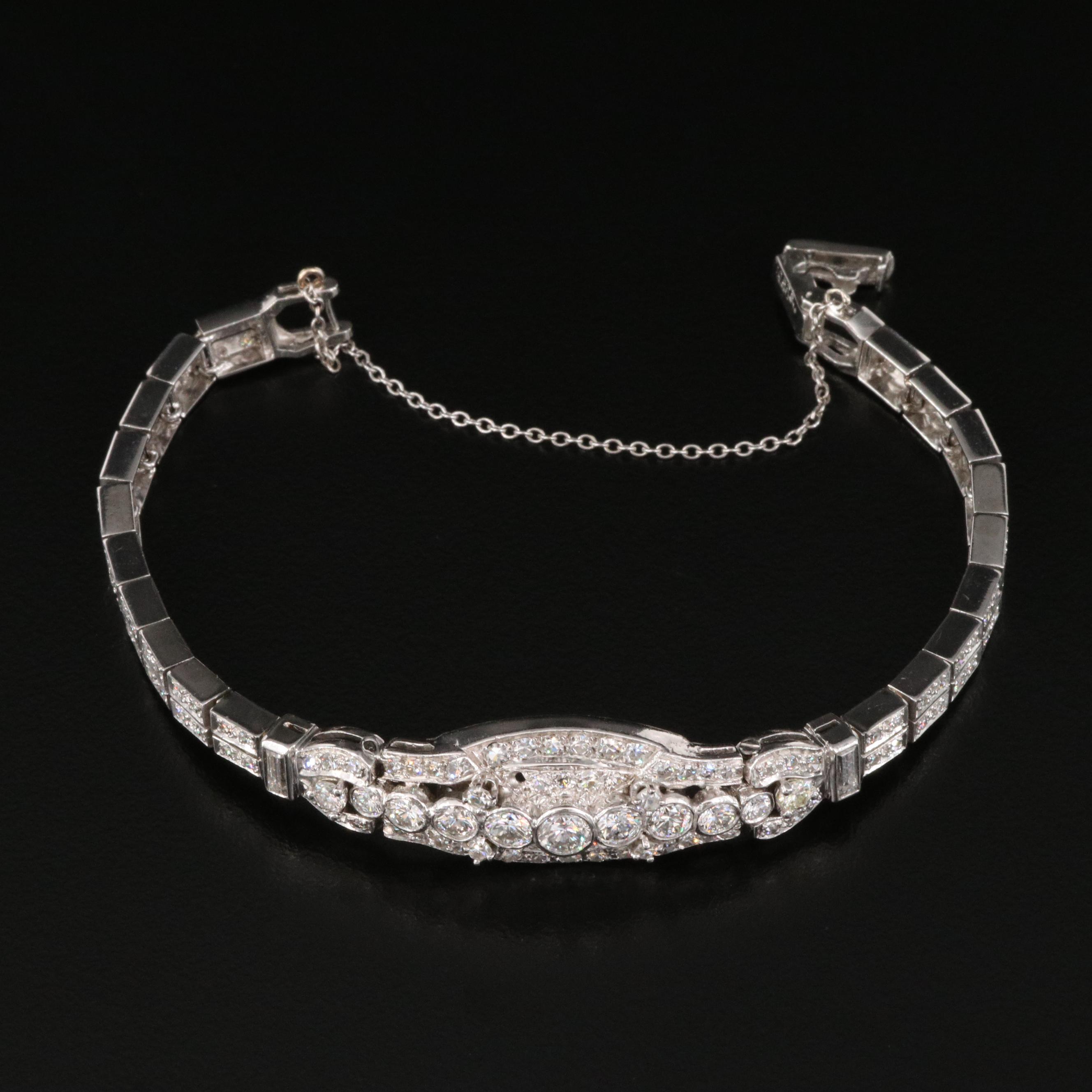 Platinum 3.96 CTW Diamond Bracelet