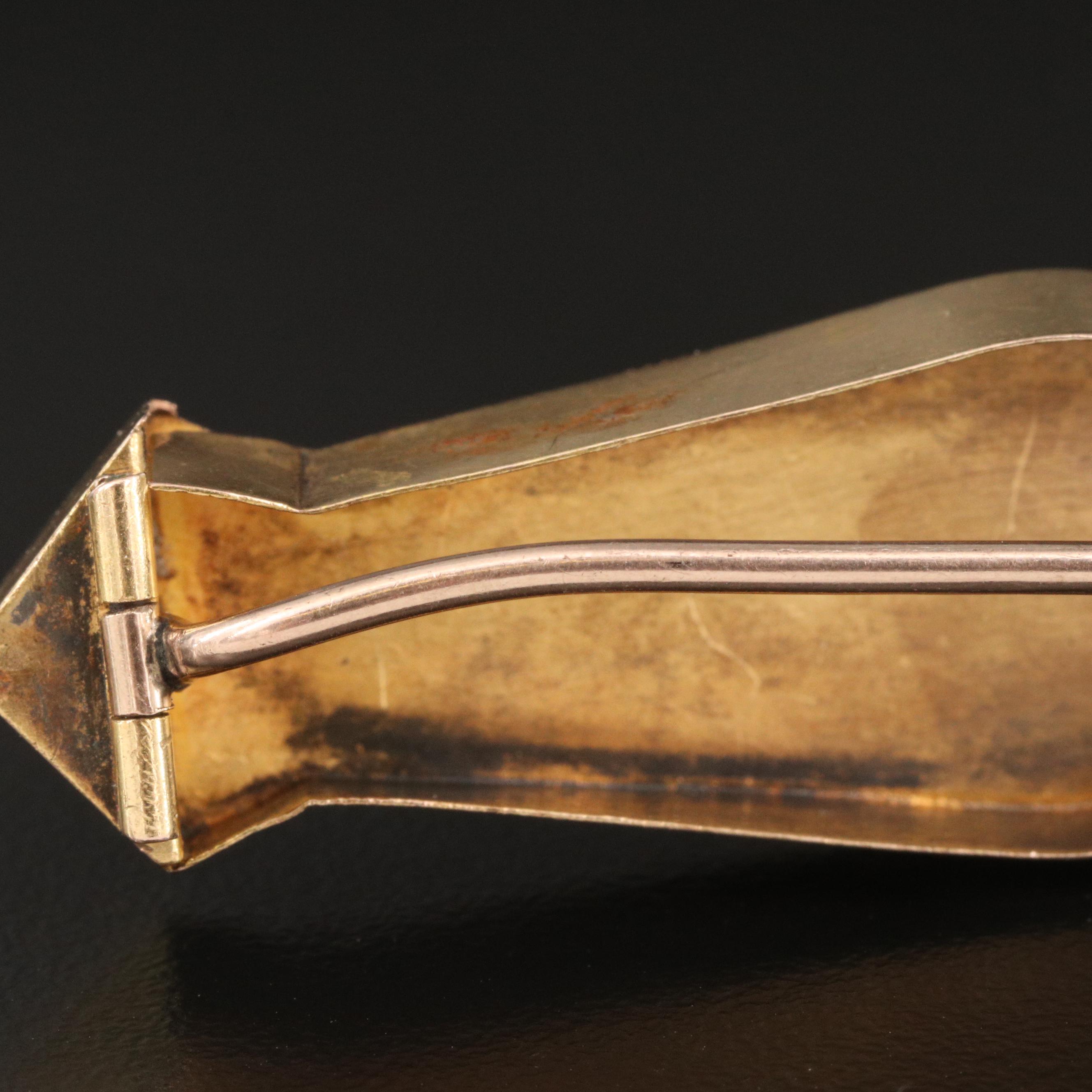 Mid-Victorian Etruscan Revival 14K Bar Brooch