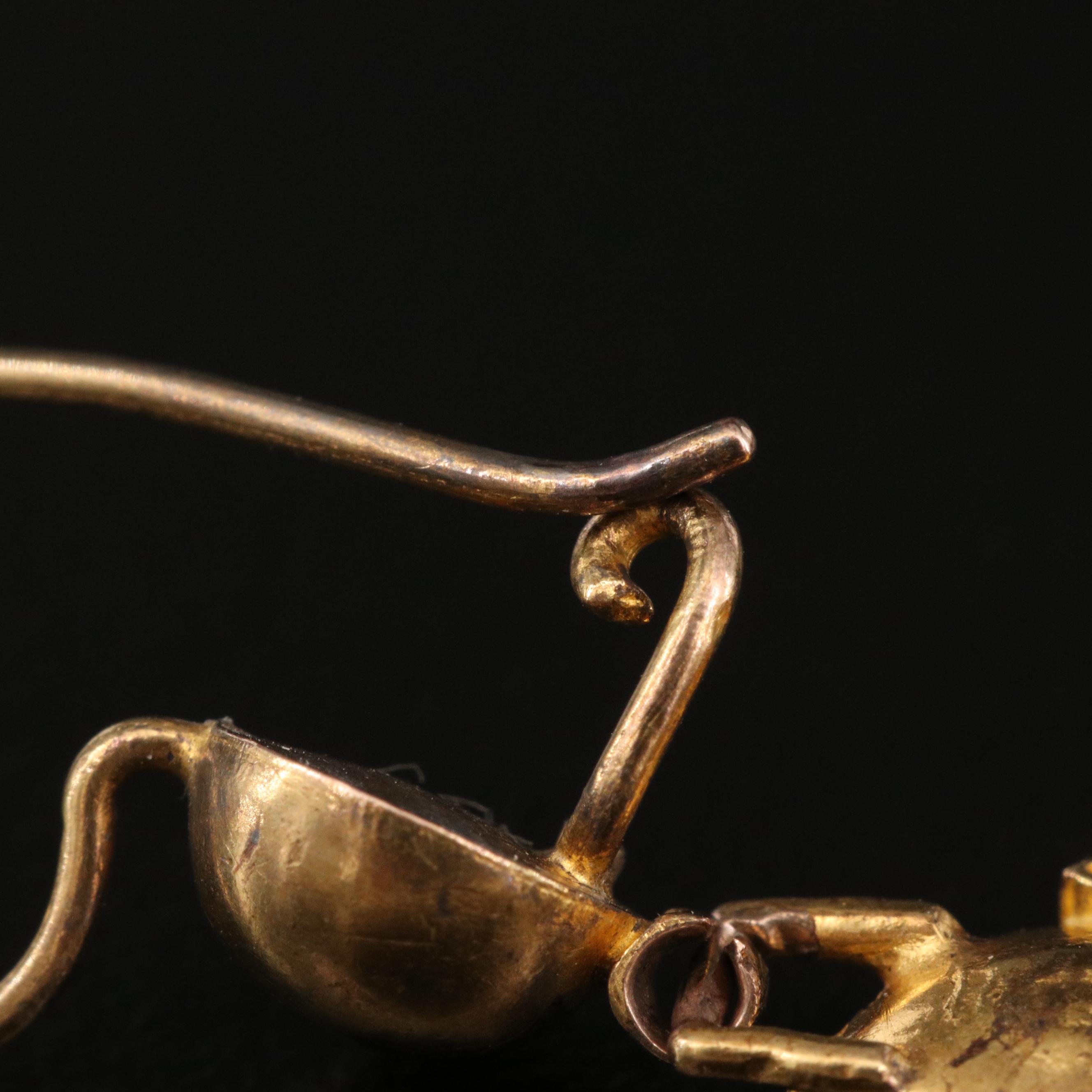 Mid-Victorian Etruscan Revival 14K Earrings