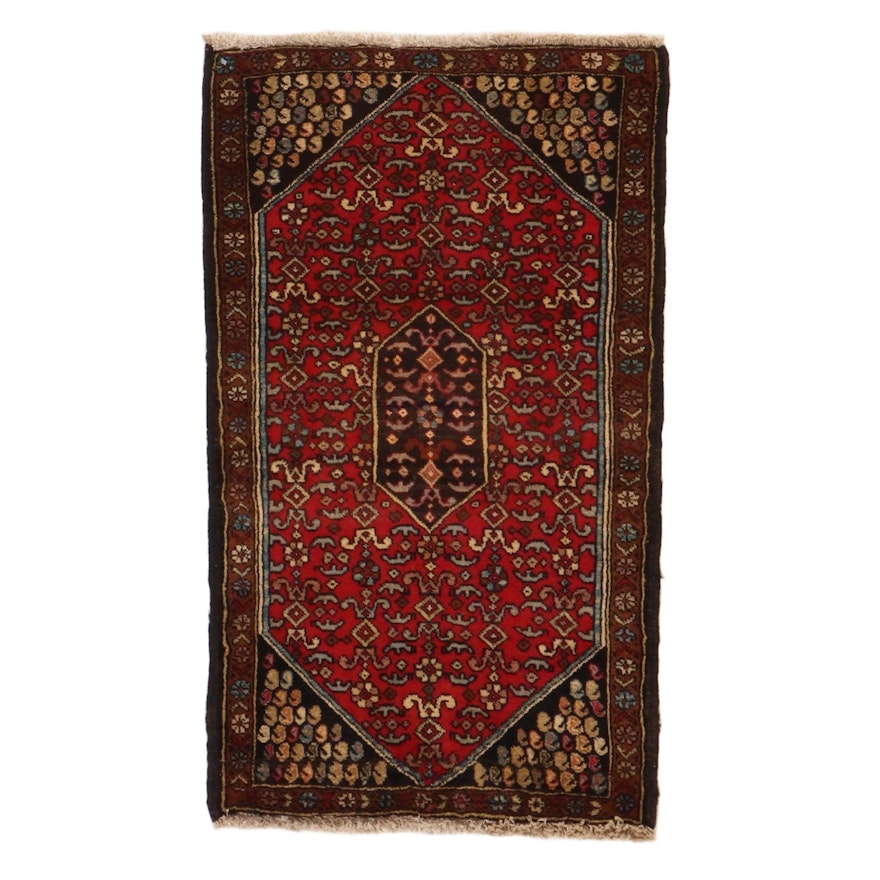 2'1 x 3'3 Hand-Knotted Persian Bijar Rug, 1960s