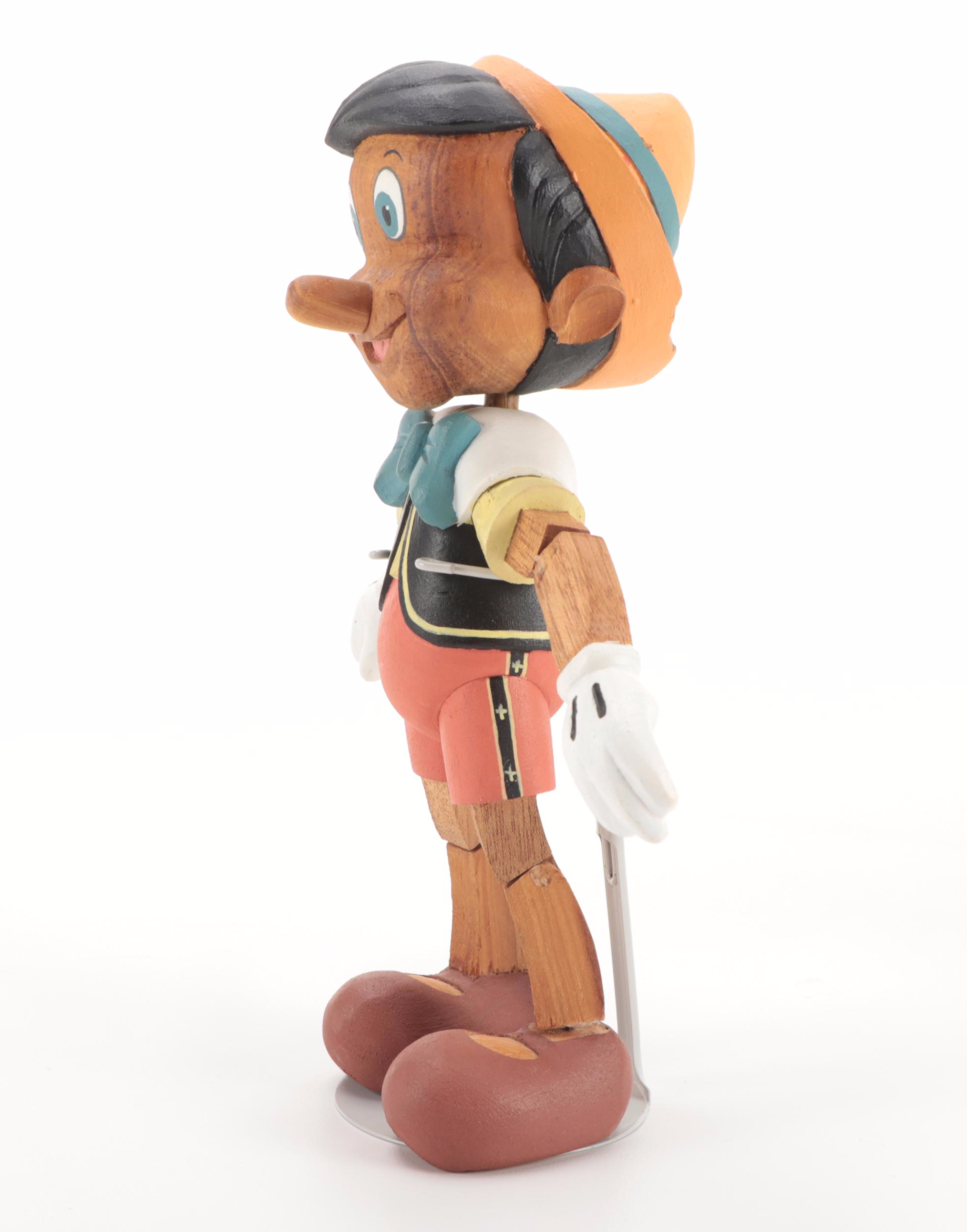 Walt Disney Hand-Painted Wooden Pinocchio Marionette Figurine