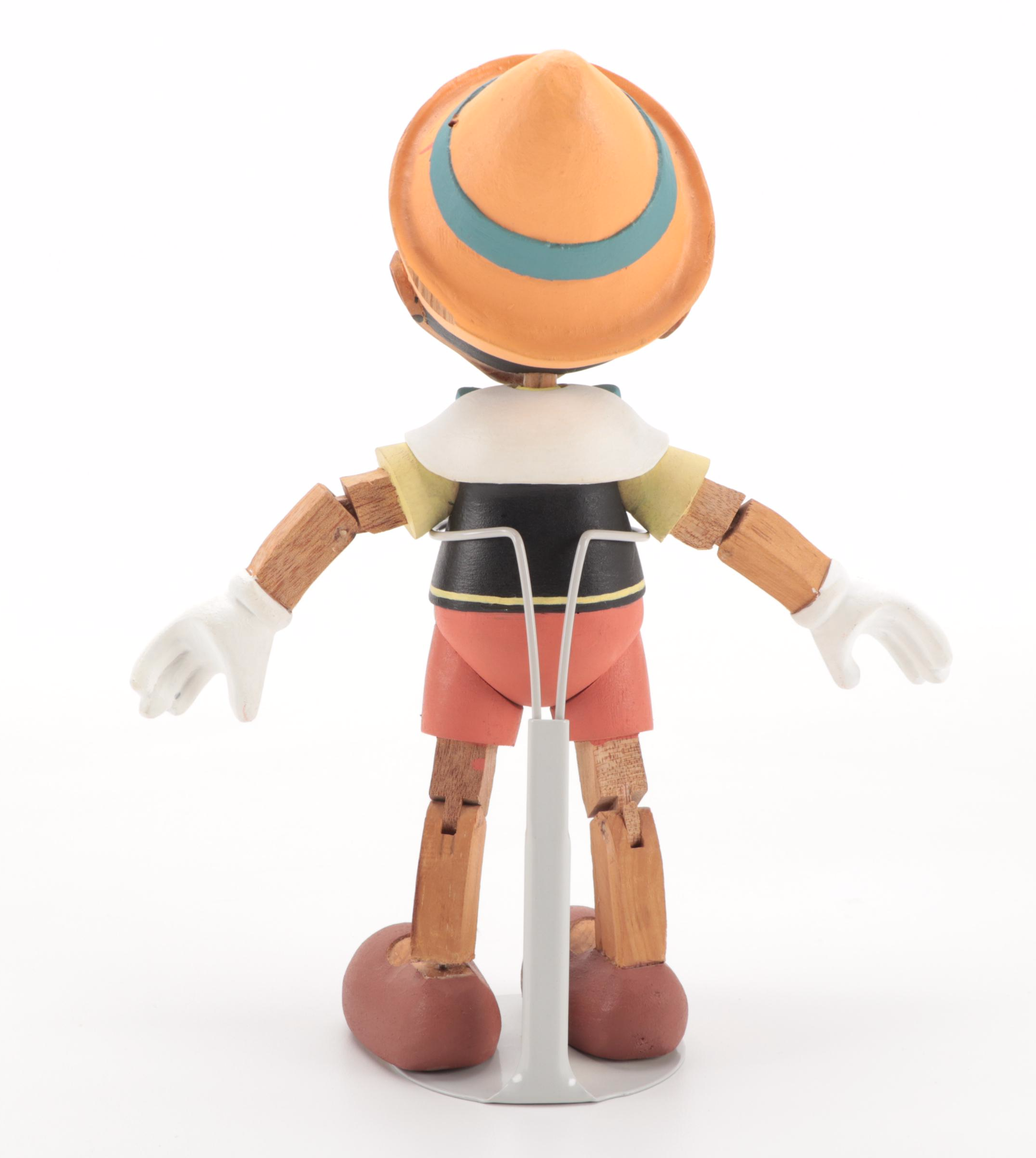 Walt Disney Hand-Painted Wooden Pinocchio Marionette Figurine