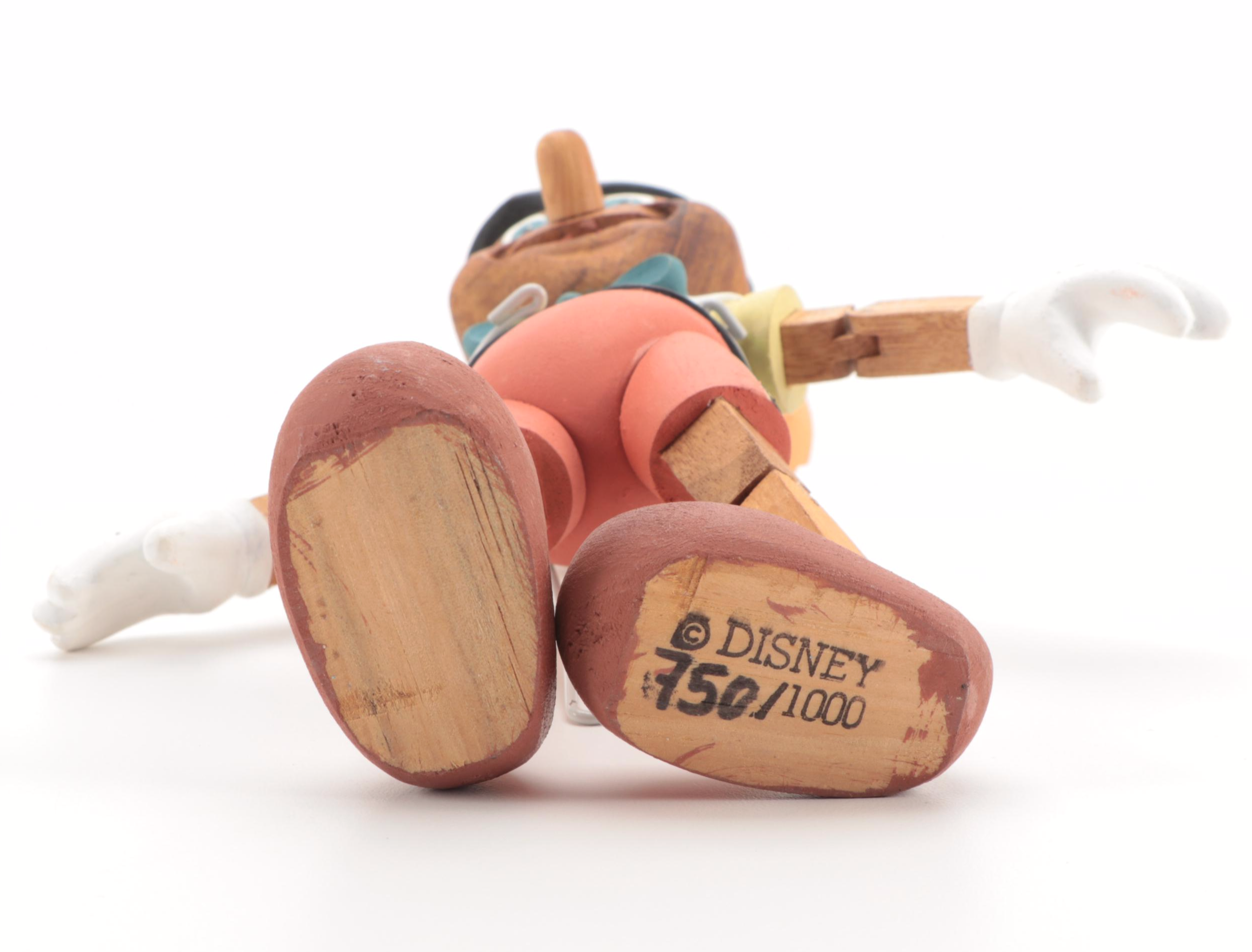 Walt Disney Hand-Painted Wooden Pinocchio Marionette Figurine