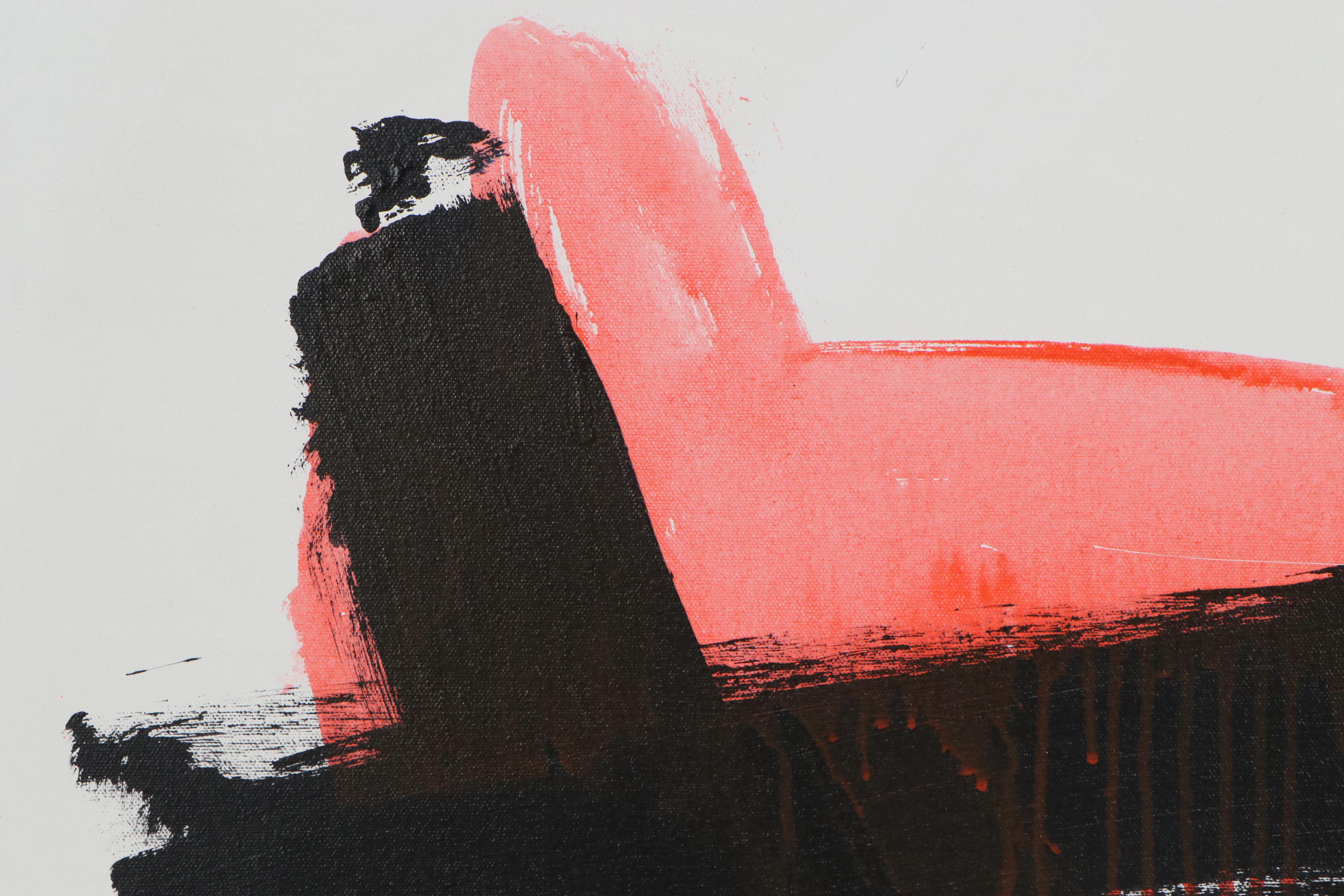 Robbie Kemper Acrylic Painting "Orange Wash on Black"