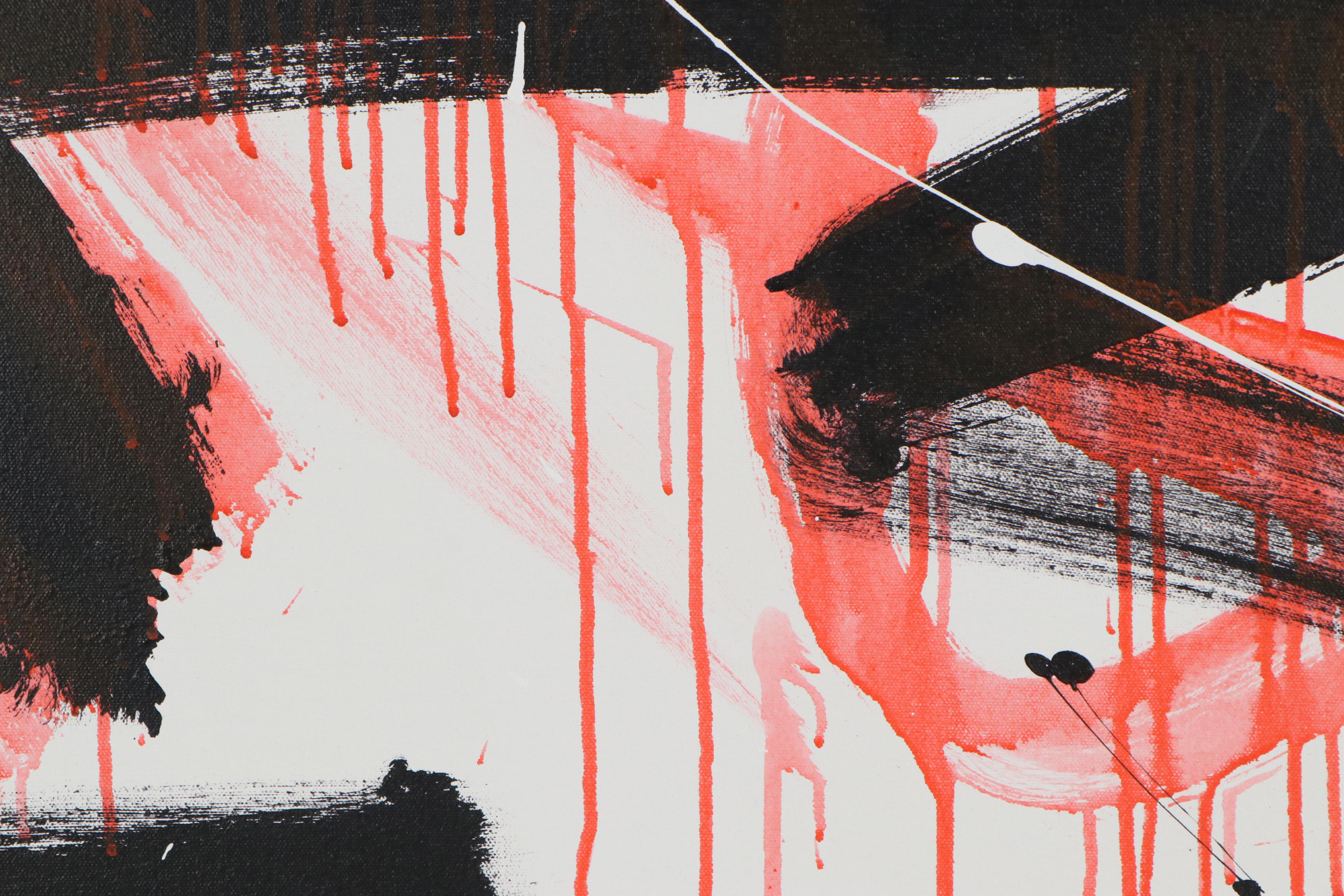 Robbie Kemper Acrylic Painting "Orange Wash on Black"