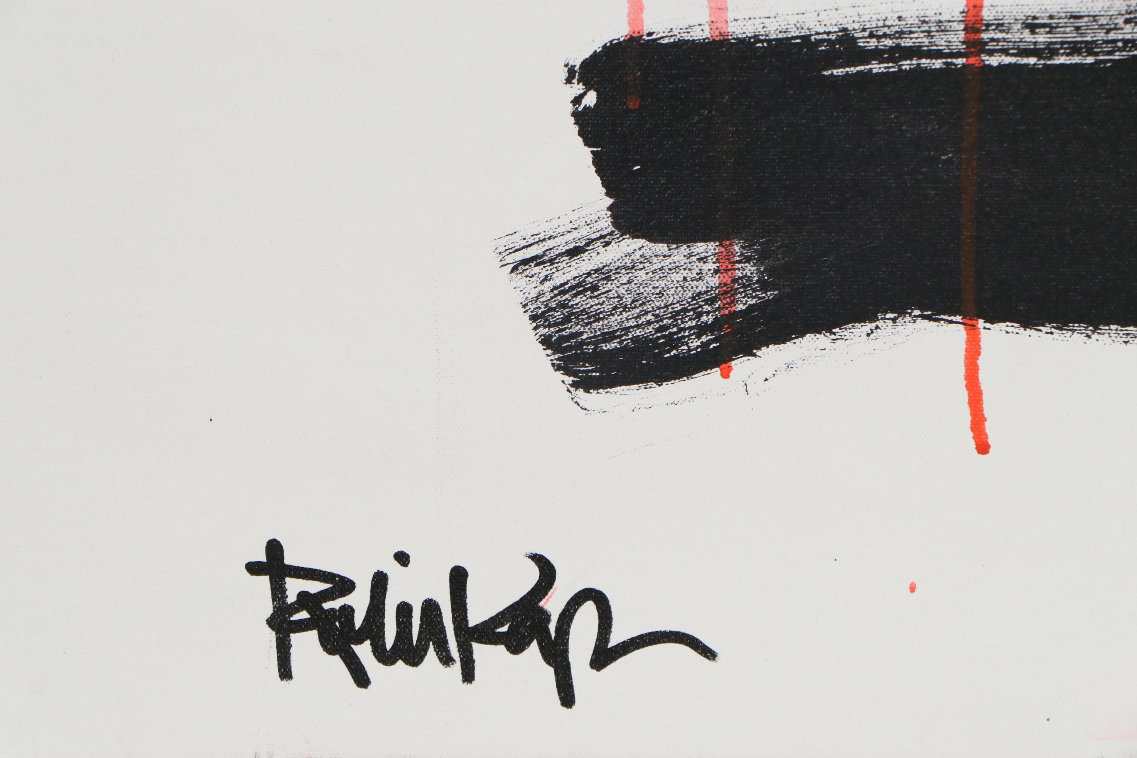 Robbie Kemper Acrylic Painting "Orange Wash on Black"