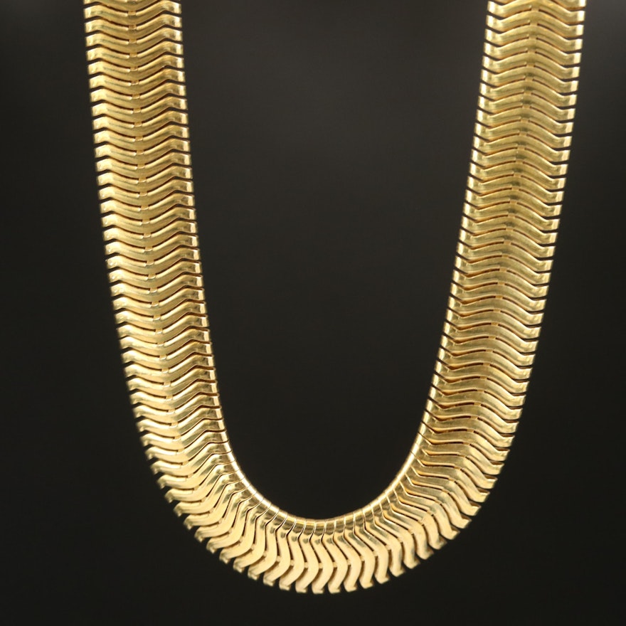 Italian Veranese Sterling Snake Chain Necklace