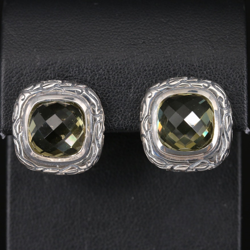 SeidenGang Sterling Citrine Earrings with Foliate Details