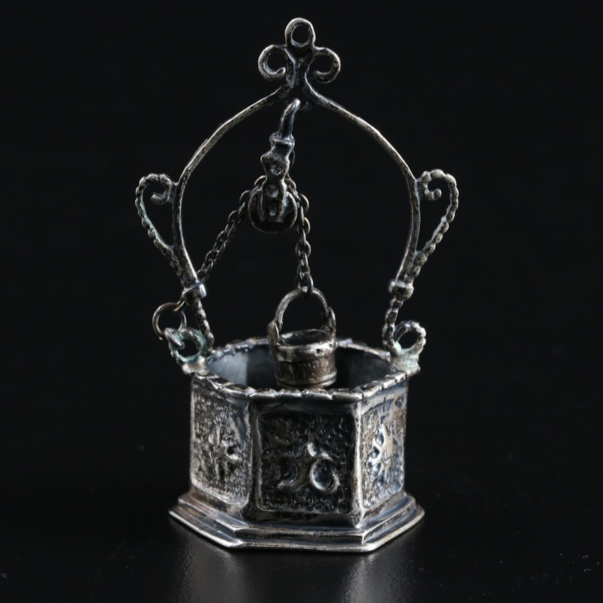 Miniature Sterling Silver Wishing Well Figurine