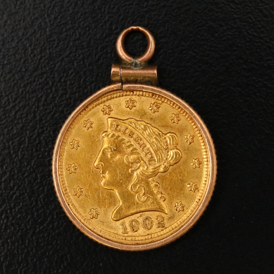 1902 Liberty Head $2.50 Quarter Eagle Gold Coin