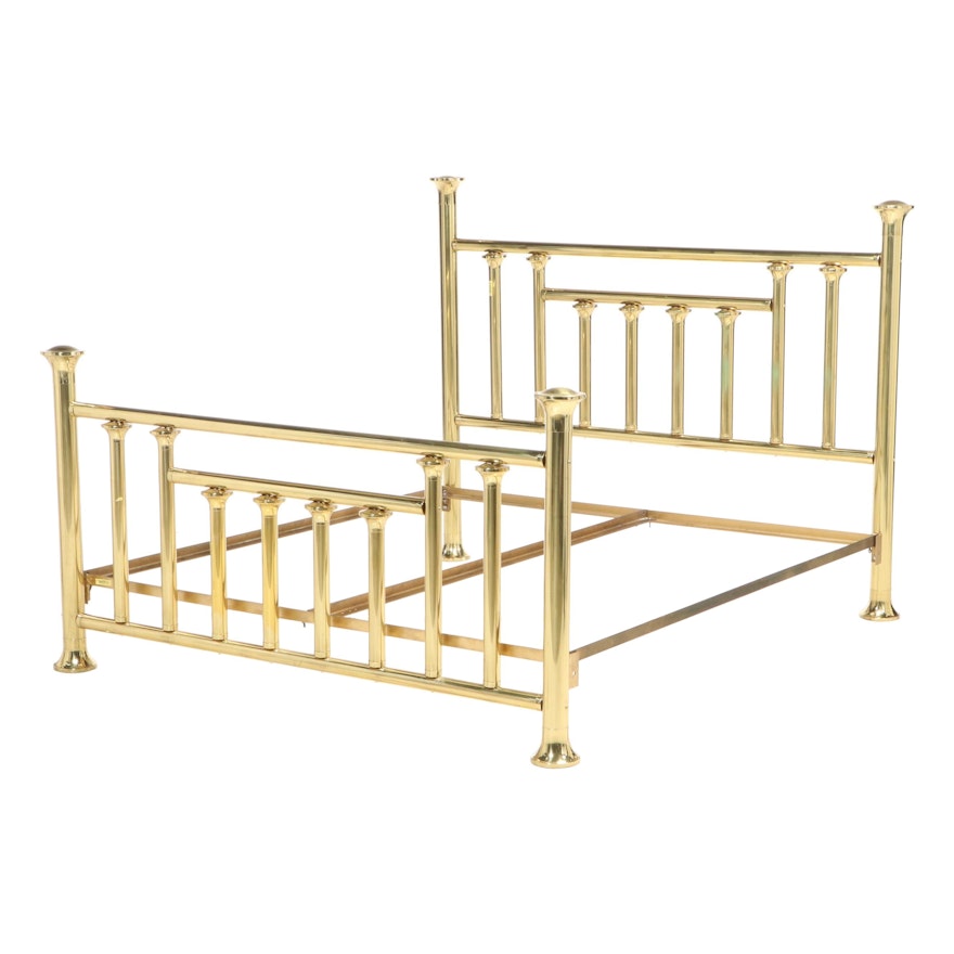 Brass King Size Bed Frame, Late 20th Century