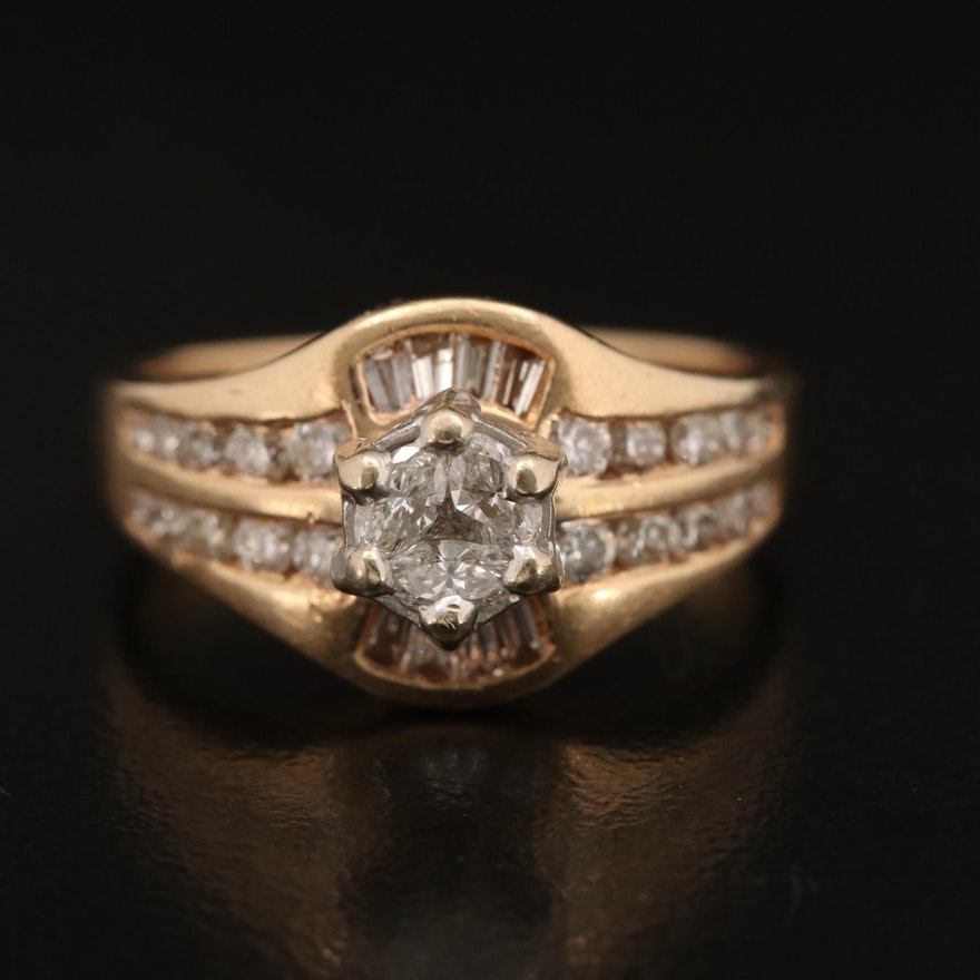 14K Diamond Ring