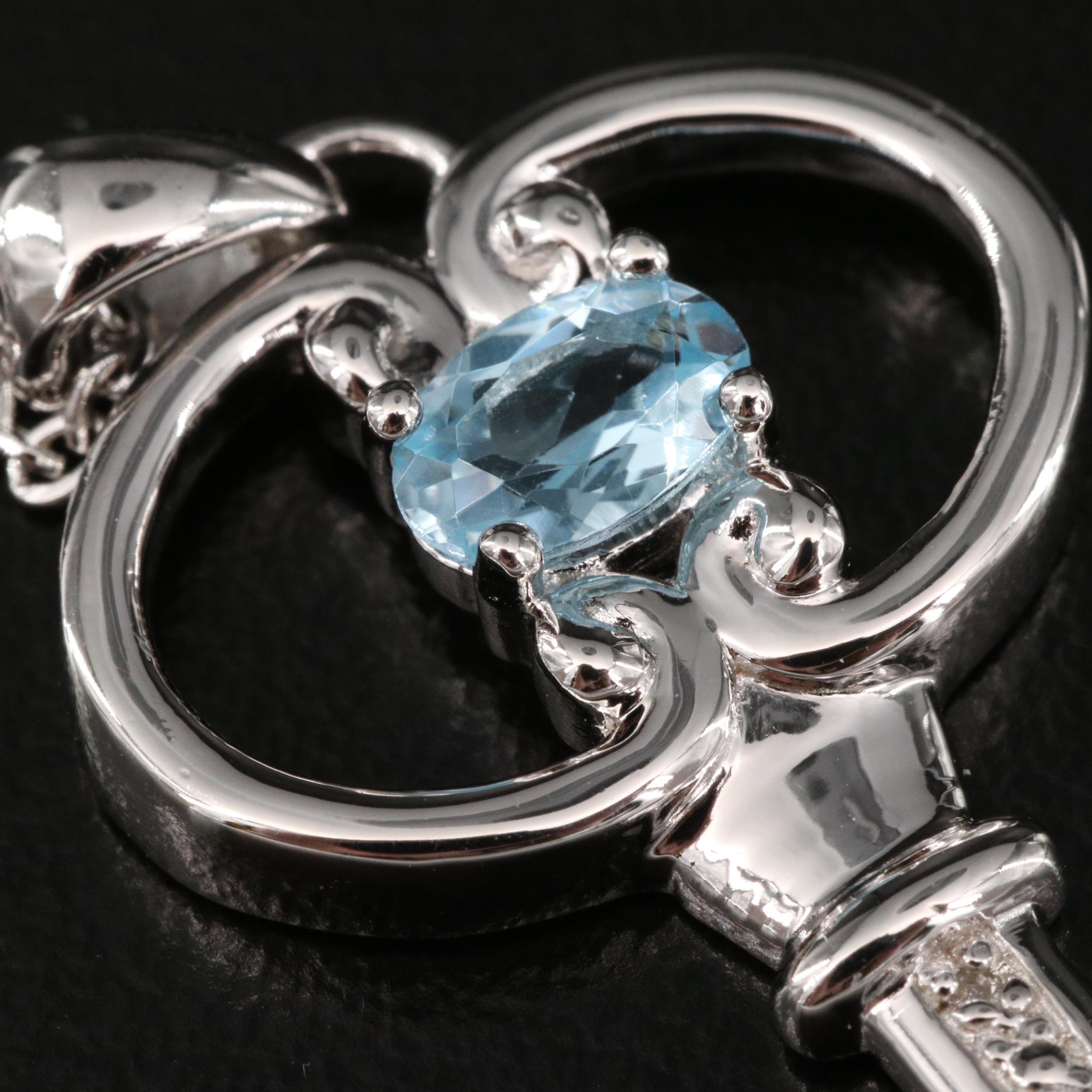 Sterling Diamond and Key Pendant Necklaces