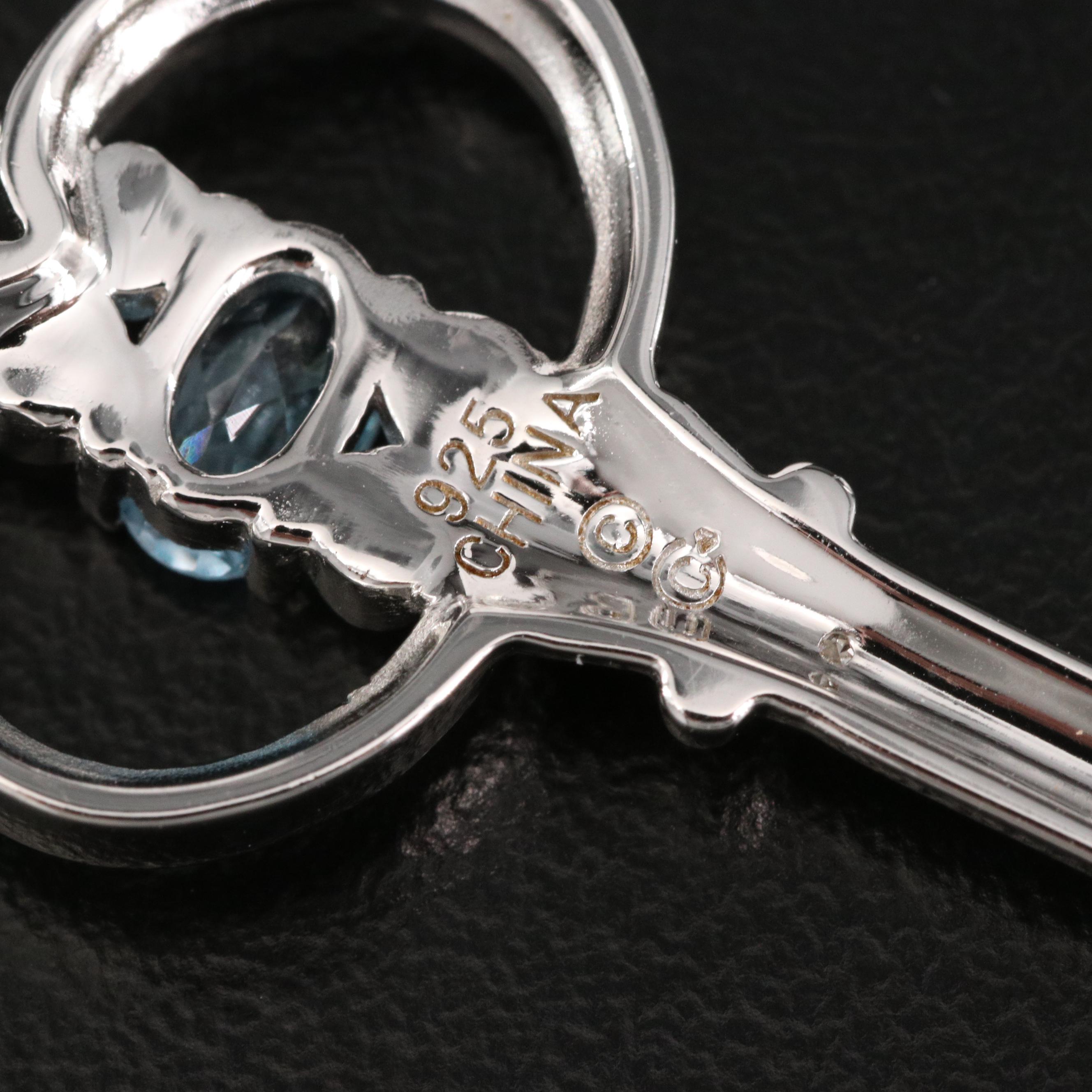 Sterling Diamond and Key Pendant Necklaces