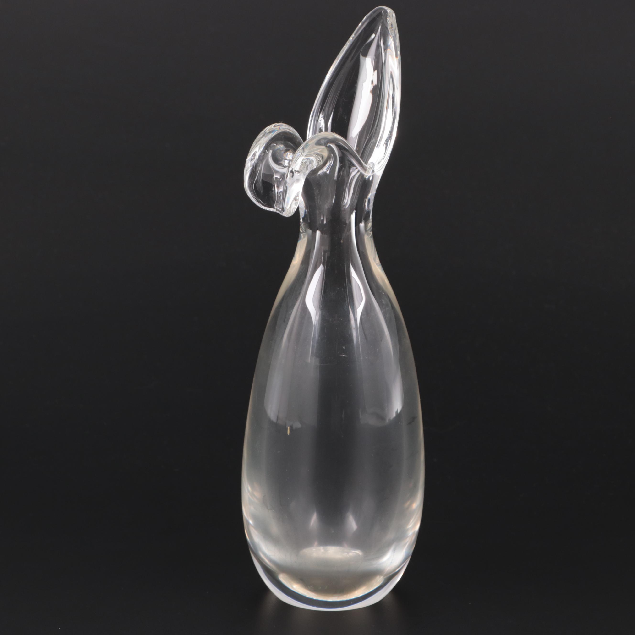Steuben Art Glass Vase with Sheared Rim Designed by George Thompson