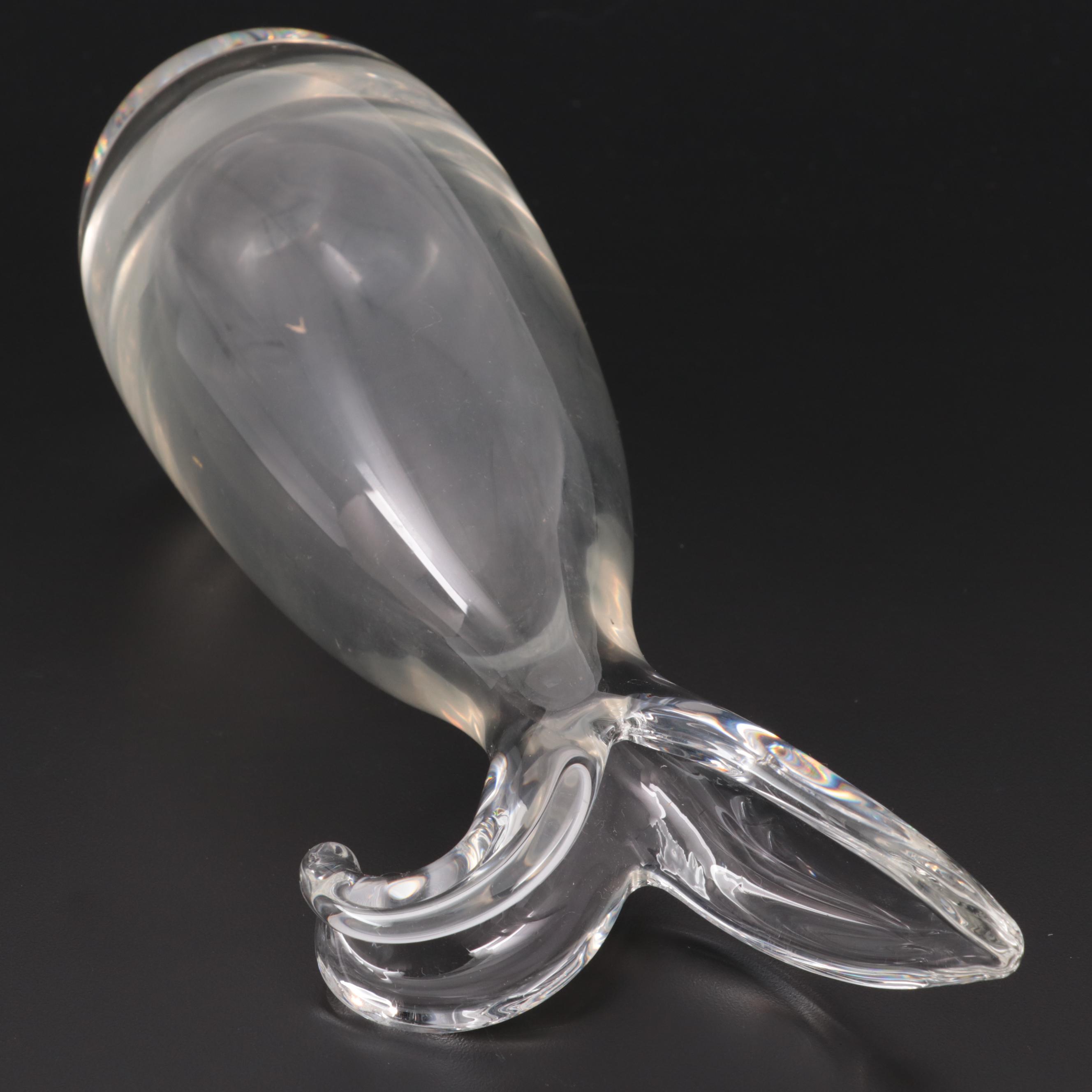 Steuben Art Glass Vase with Sheared Rim Designed by George Thompson