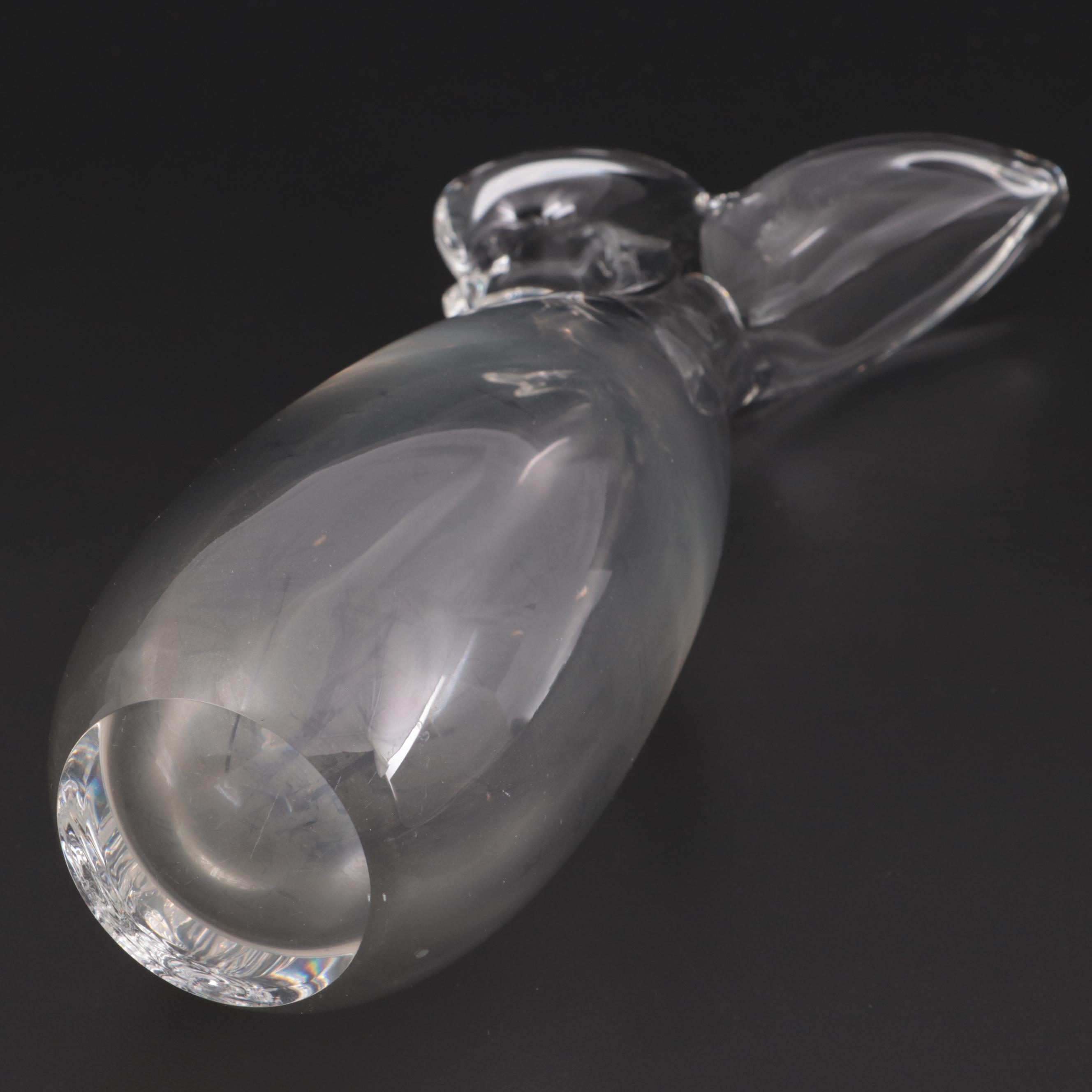 Steuben Art Glass Vase with Sheared Rim Designed by George Thompson