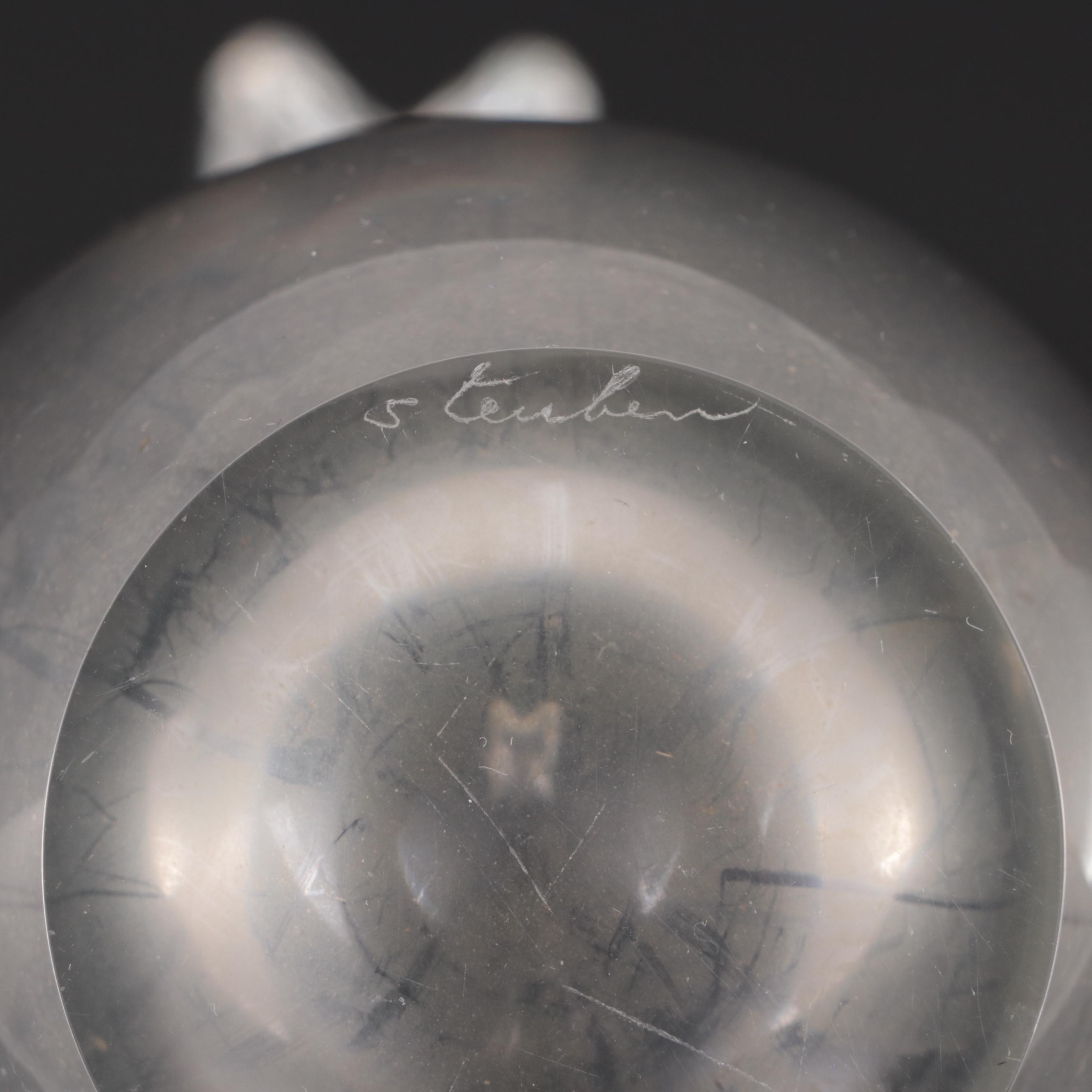 Steuben Art Glass Vase with Sheared Rim Designed by George Thompson