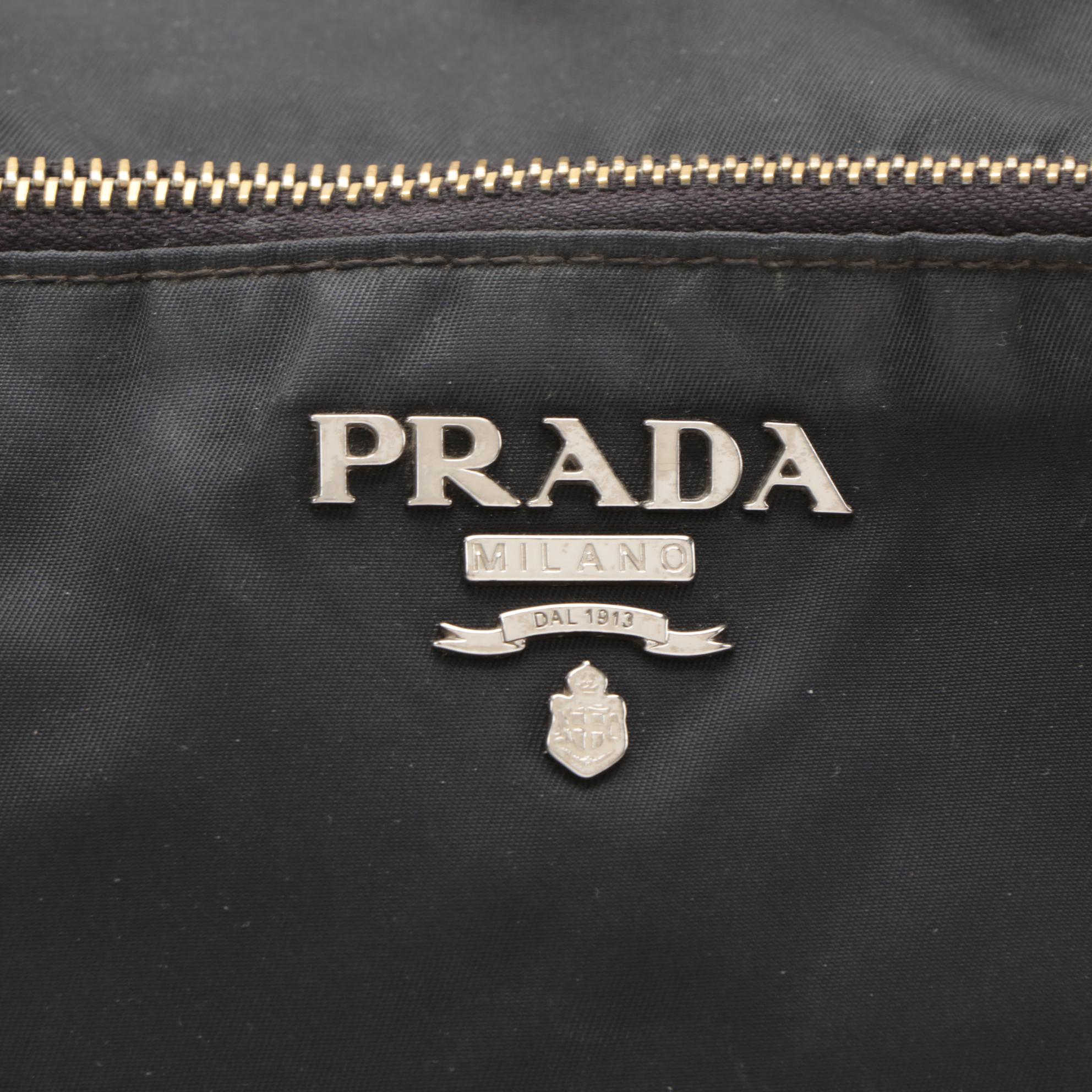 Prada Black Tessuto Nylon and Leather Crossbody Bag