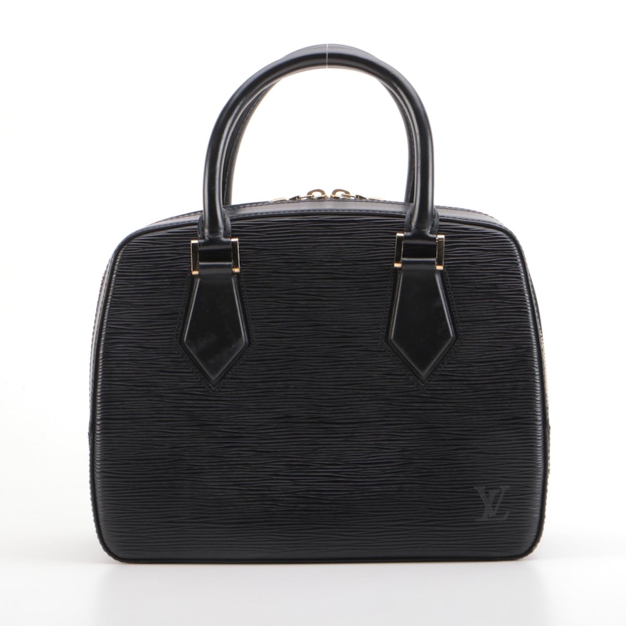 Louis Vuitton Sablons Satchel in Black Epi Leather and Smooth Leather