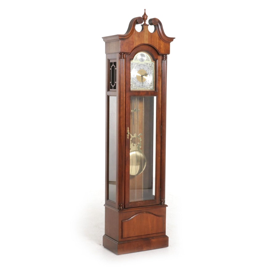 Howard Miller Federal Style Walnut Grandfather Clock, Late 20th Century