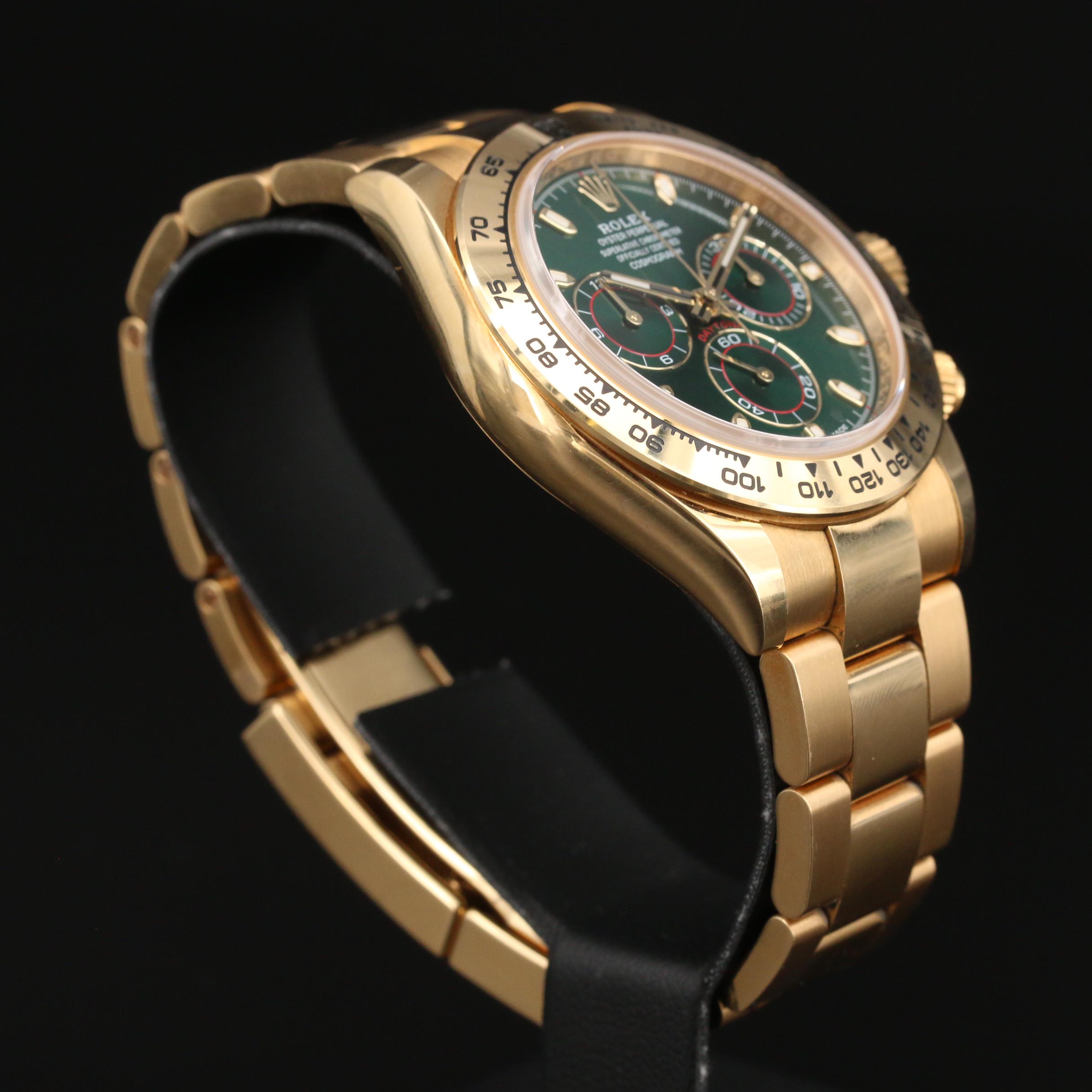 2018 Rolex Cosmograph Daytona 18K Yellow Gold and Green Dial Watch