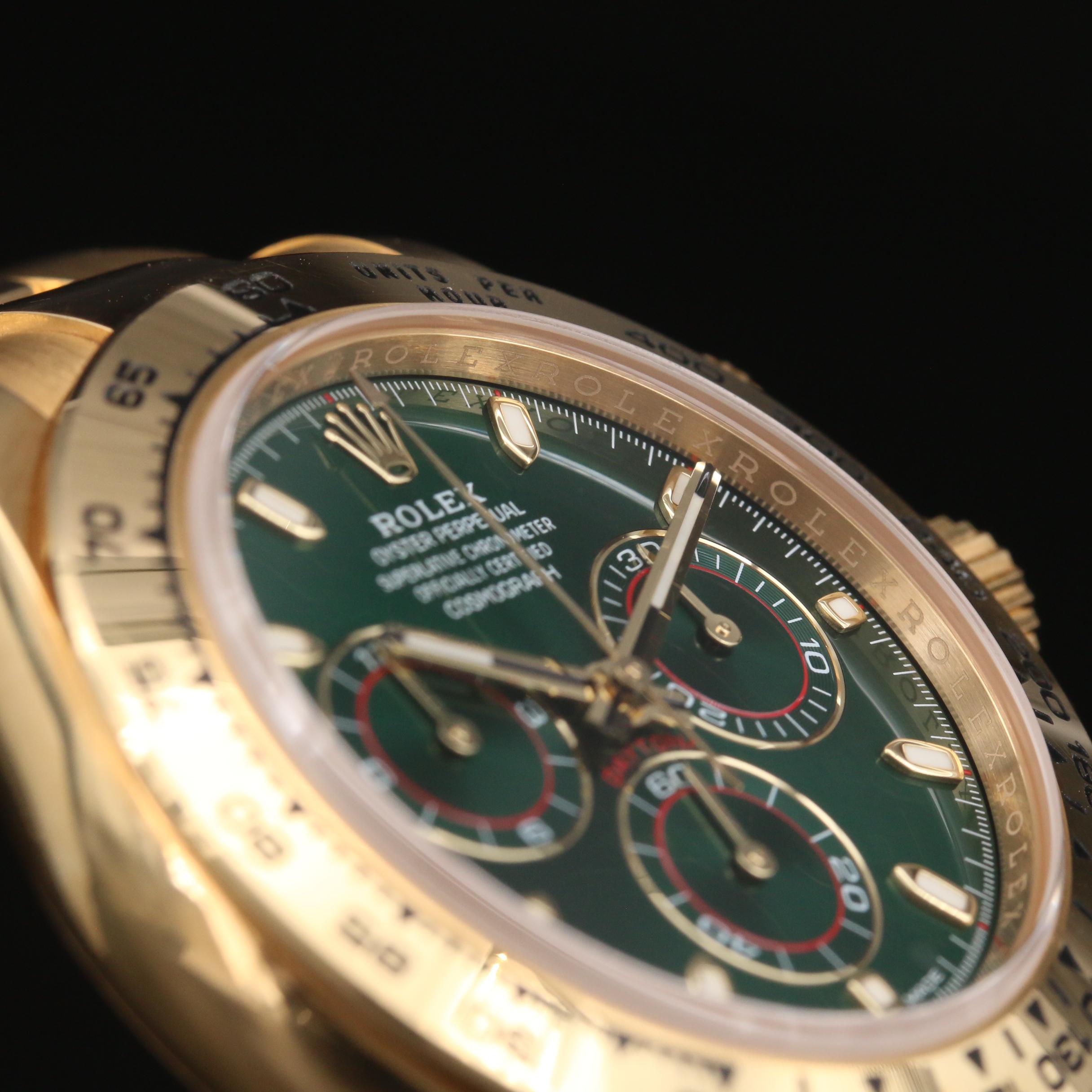 2018 Rolex Cosmograph Daytona 18K Yellow Gold and Green Dial Watch