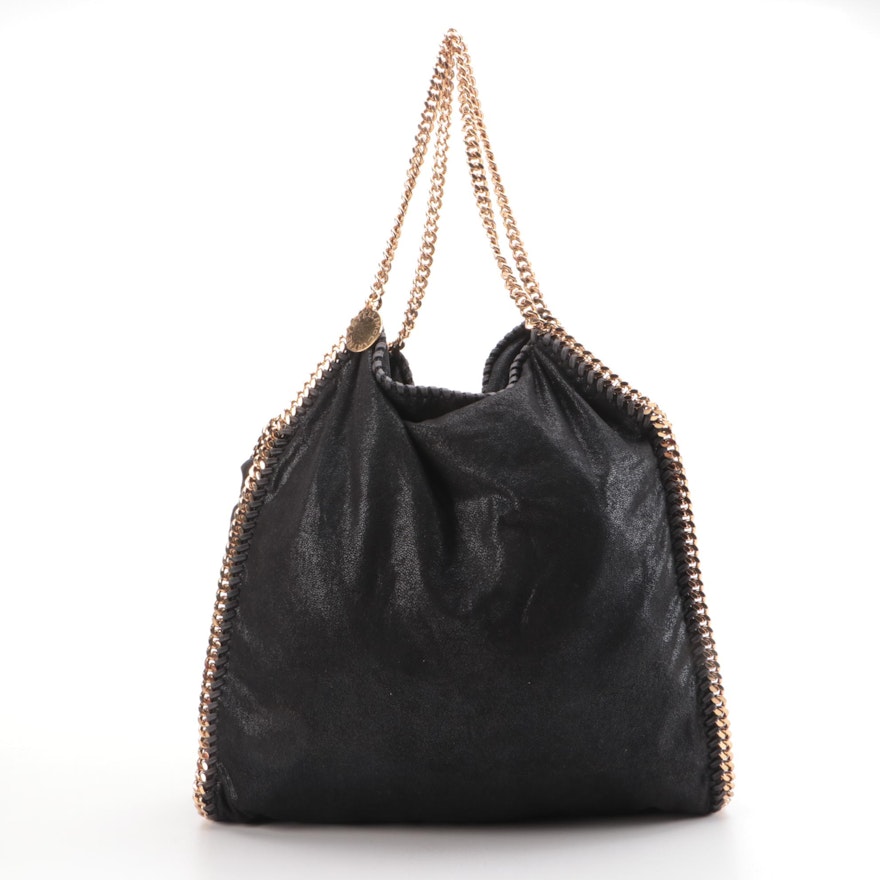 Stella McCartney Falabella Black Shaggy Deer Shoulder Bag