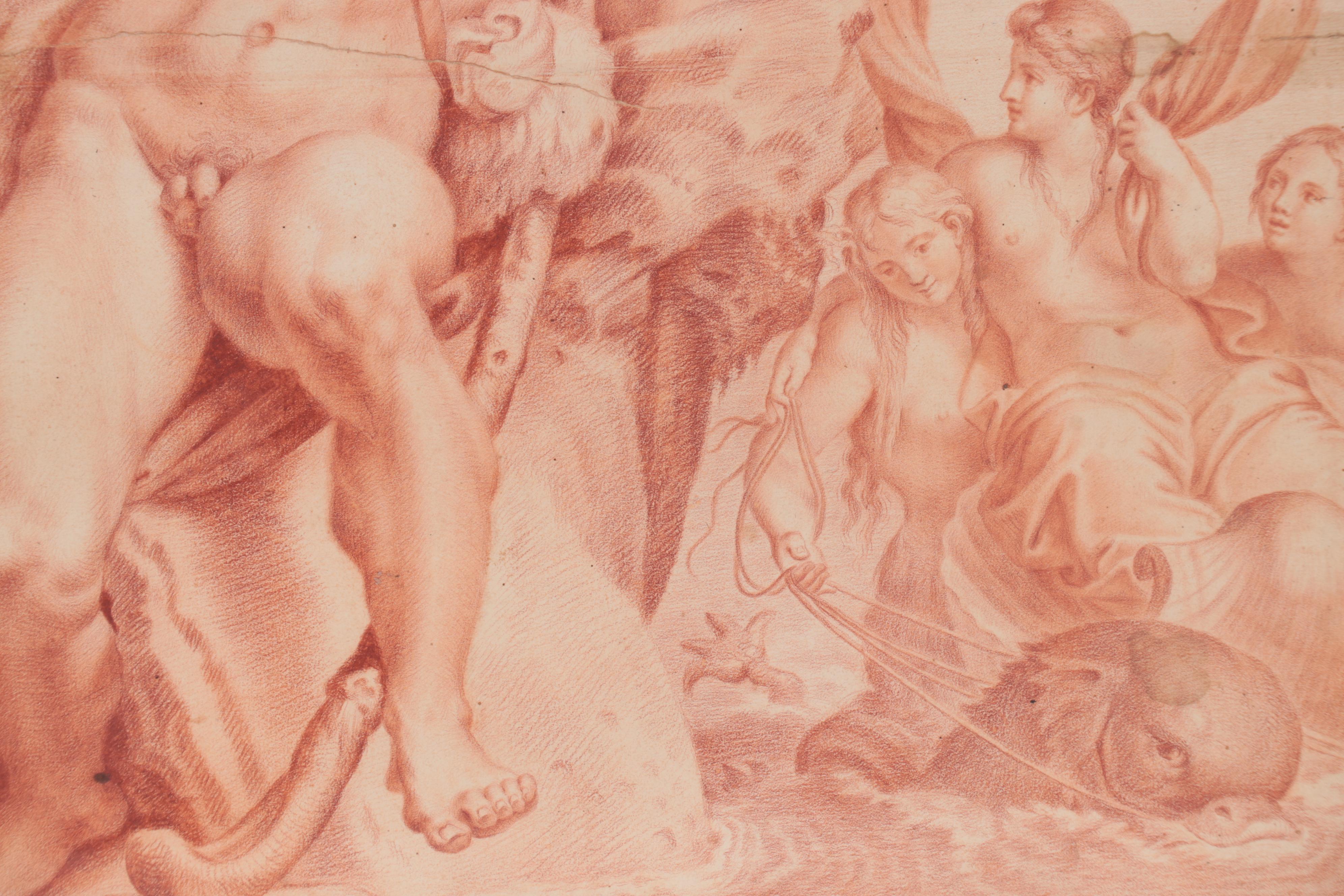 Sanguine Drawing after Annibale Carracci "Polyphemus Innamorato"