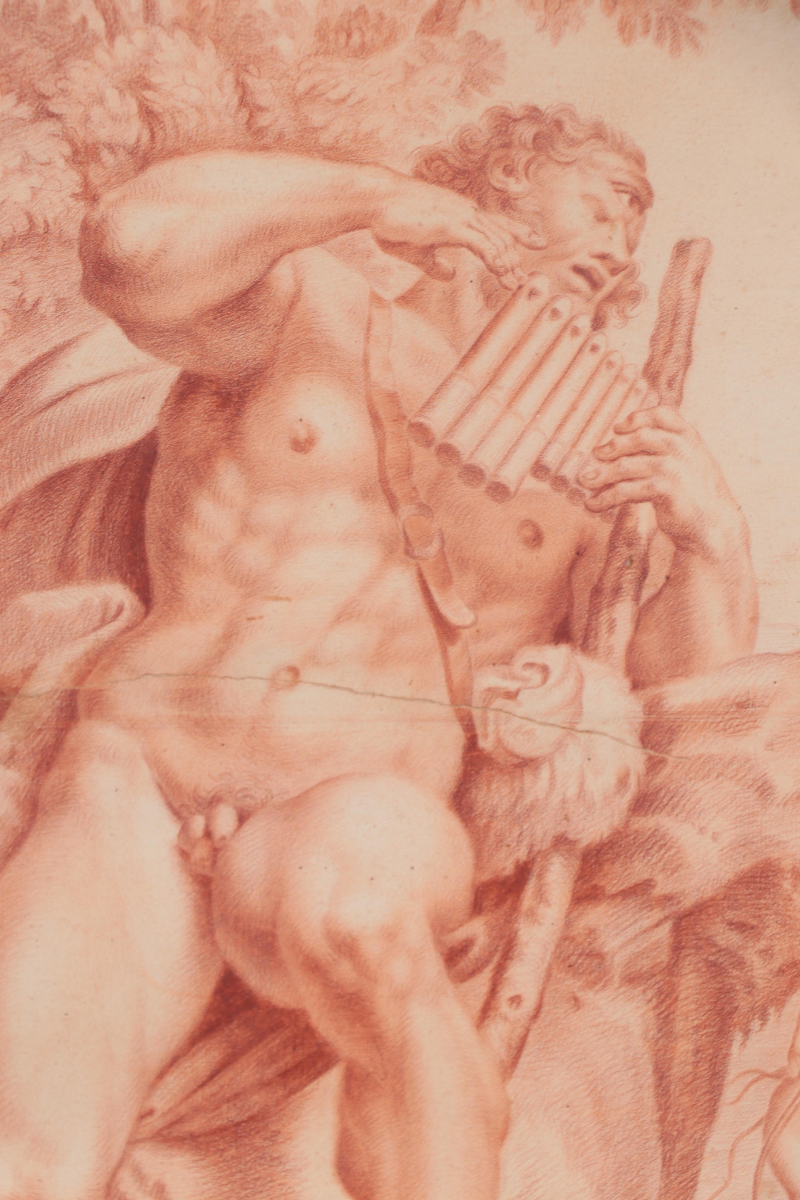 Sanguine Drawing after Annibale Carracci "Polyphemus Innamorato"