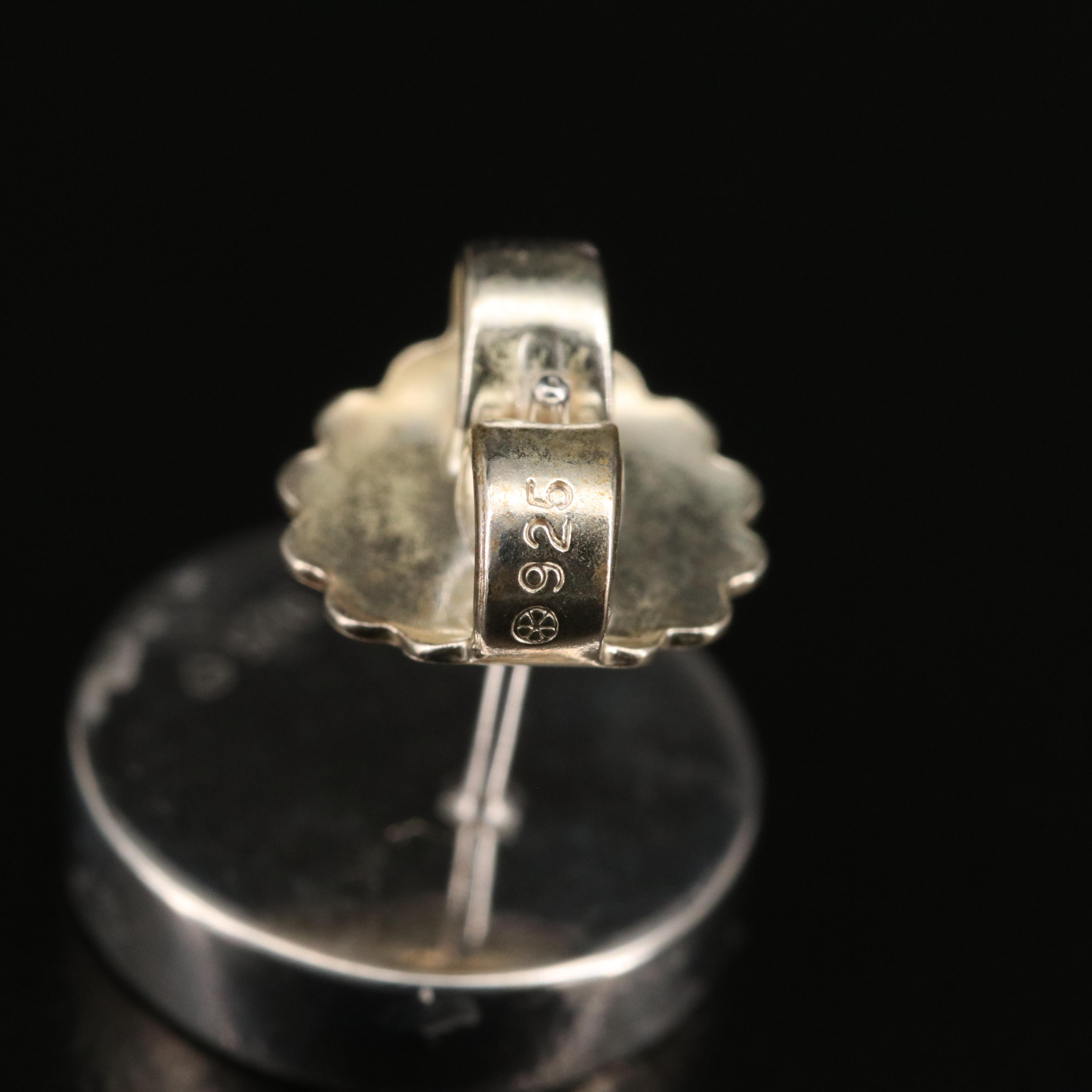 Sterling Earrings Featuring Quartzite, Pearl and Enamel