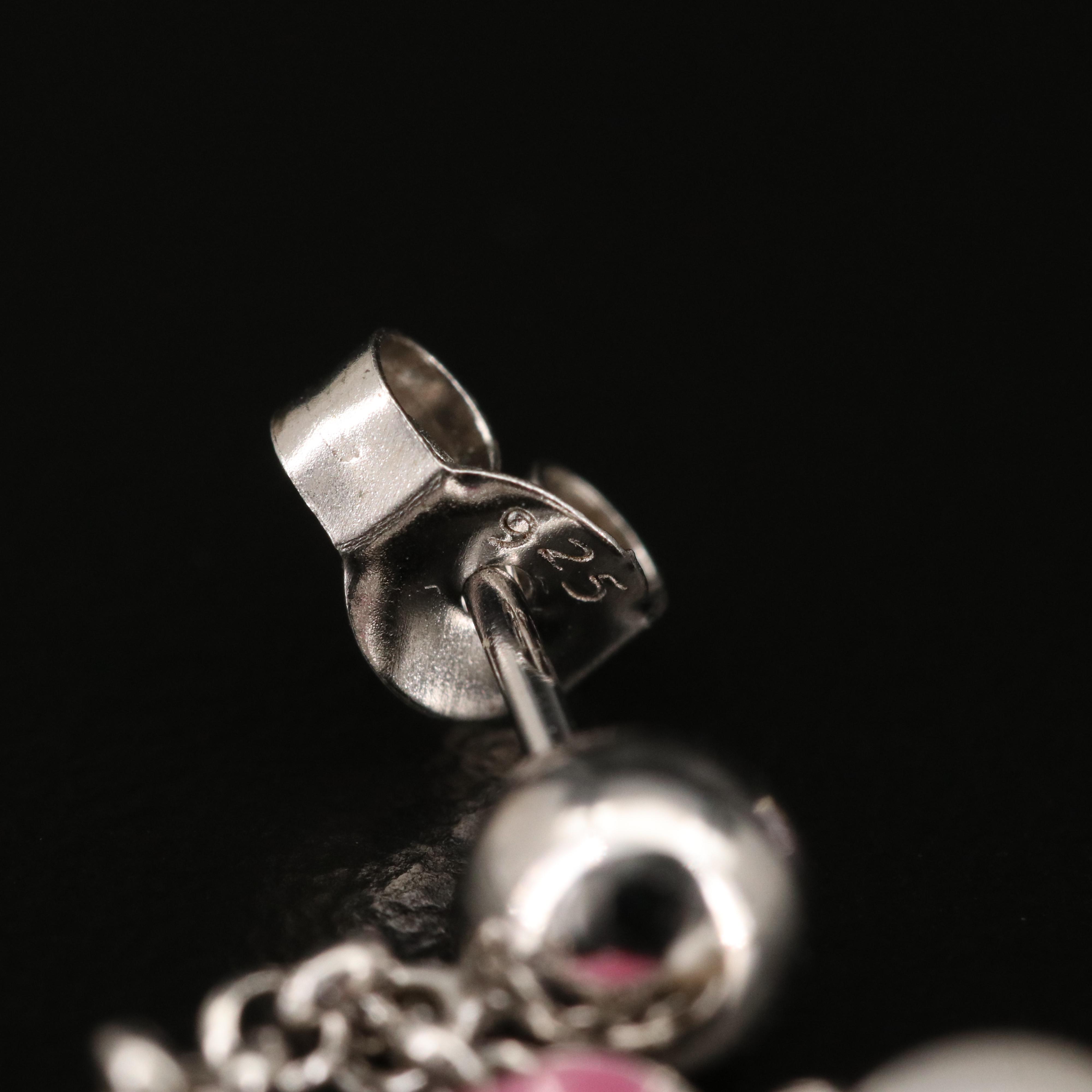 Sterling Earrings Featuring Quartzite, Pearl and Enamel