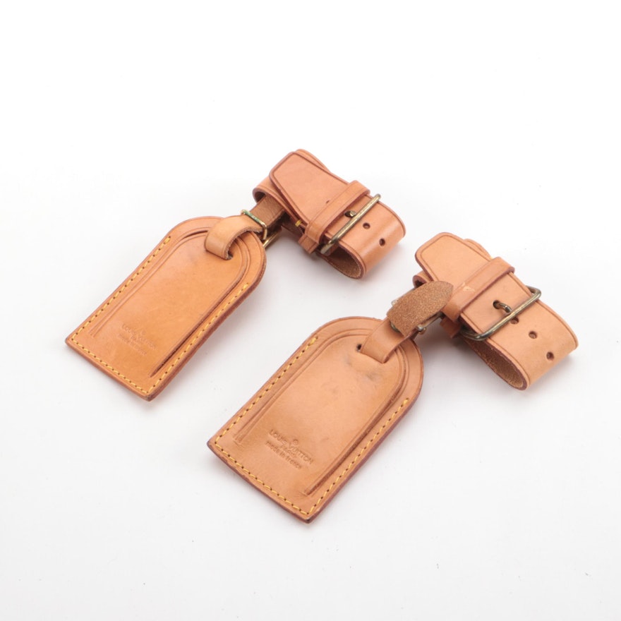 Louis Vuitton Leather Luggage Tags and Poignets