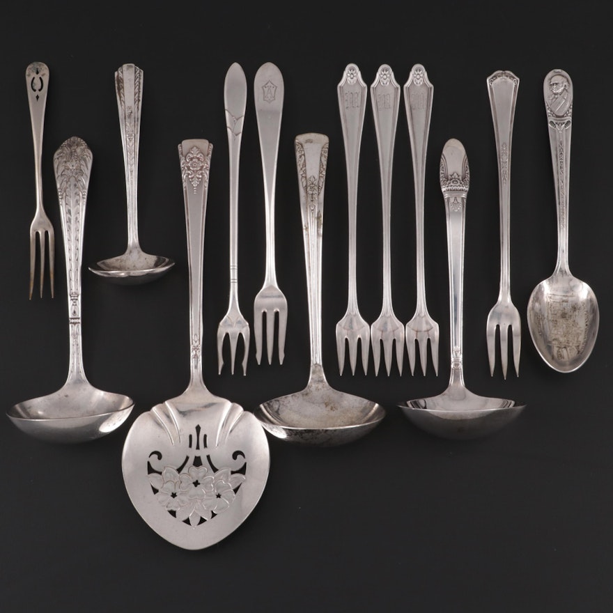 Rogers Bros. Silver Plate Ladles with Other Silver Plate Tableware