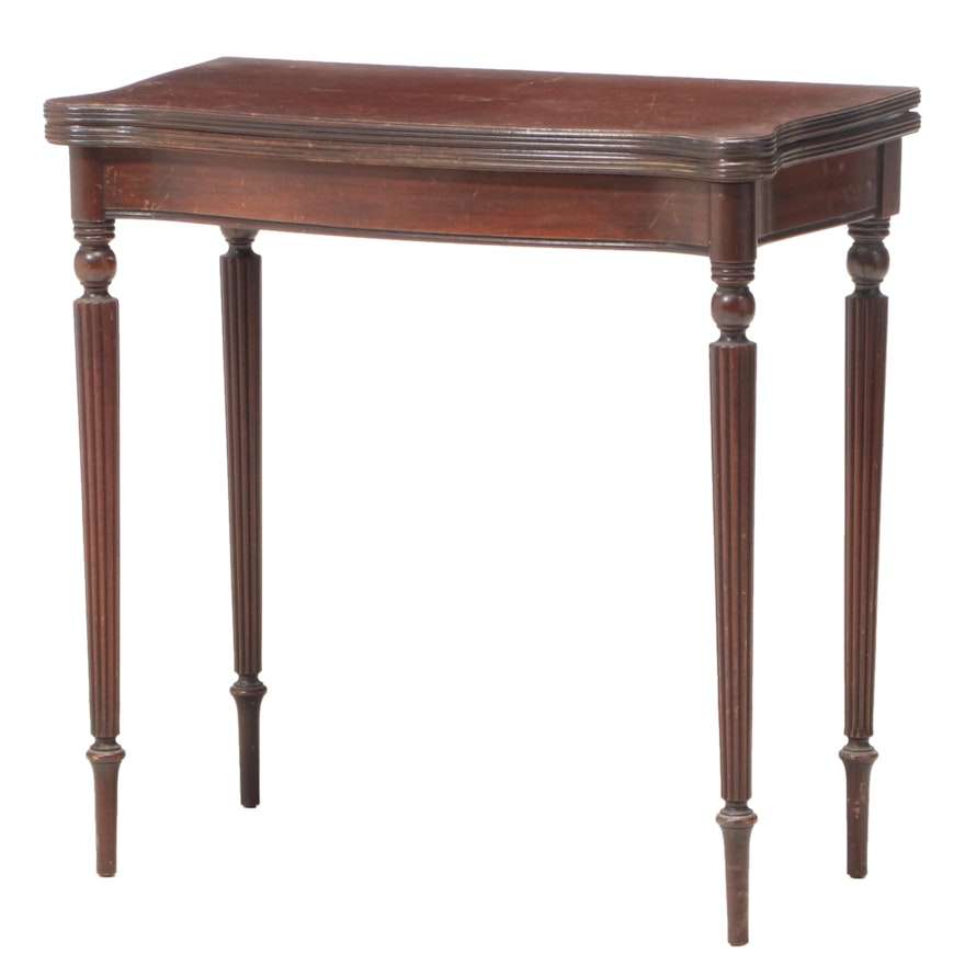 Brandt Furniture Co. Federal Style Mahogany Serpentine Card Table