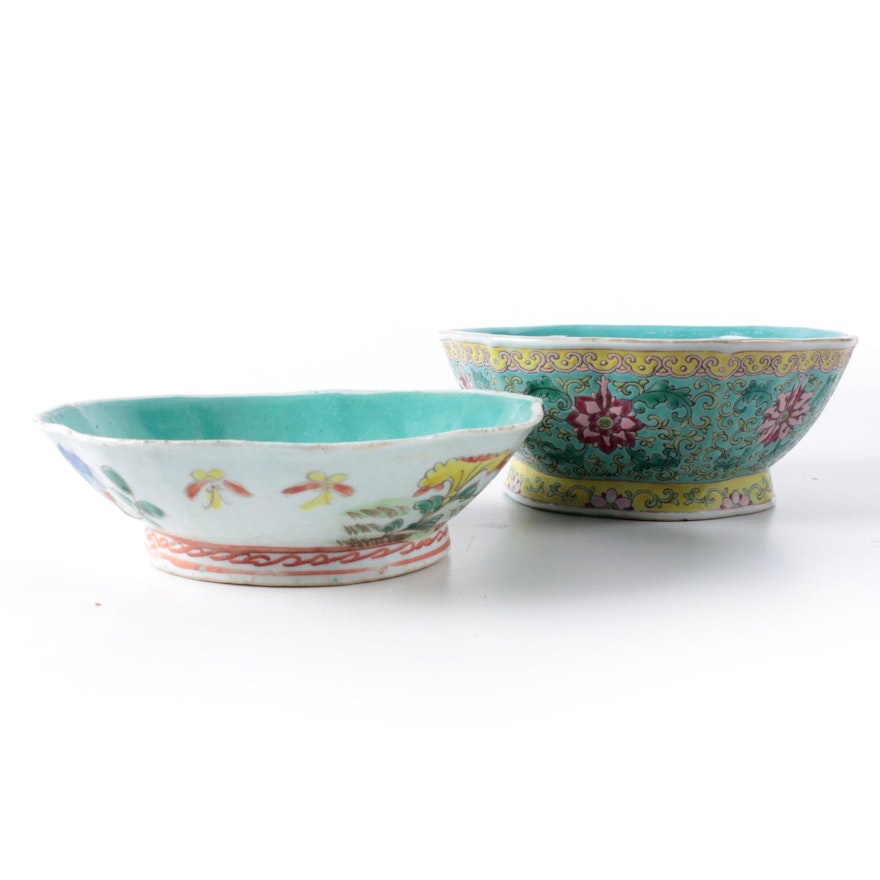 Chinese Famille Vert Bowls