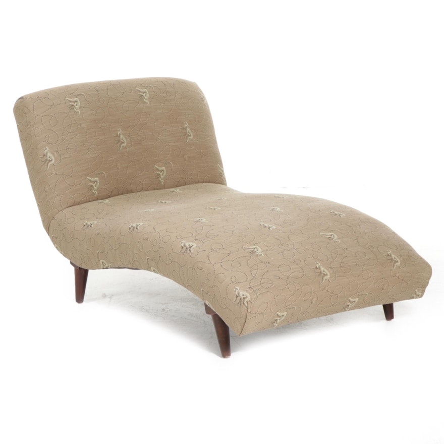 Contemporary Upholstered Contour Chaise Lounge