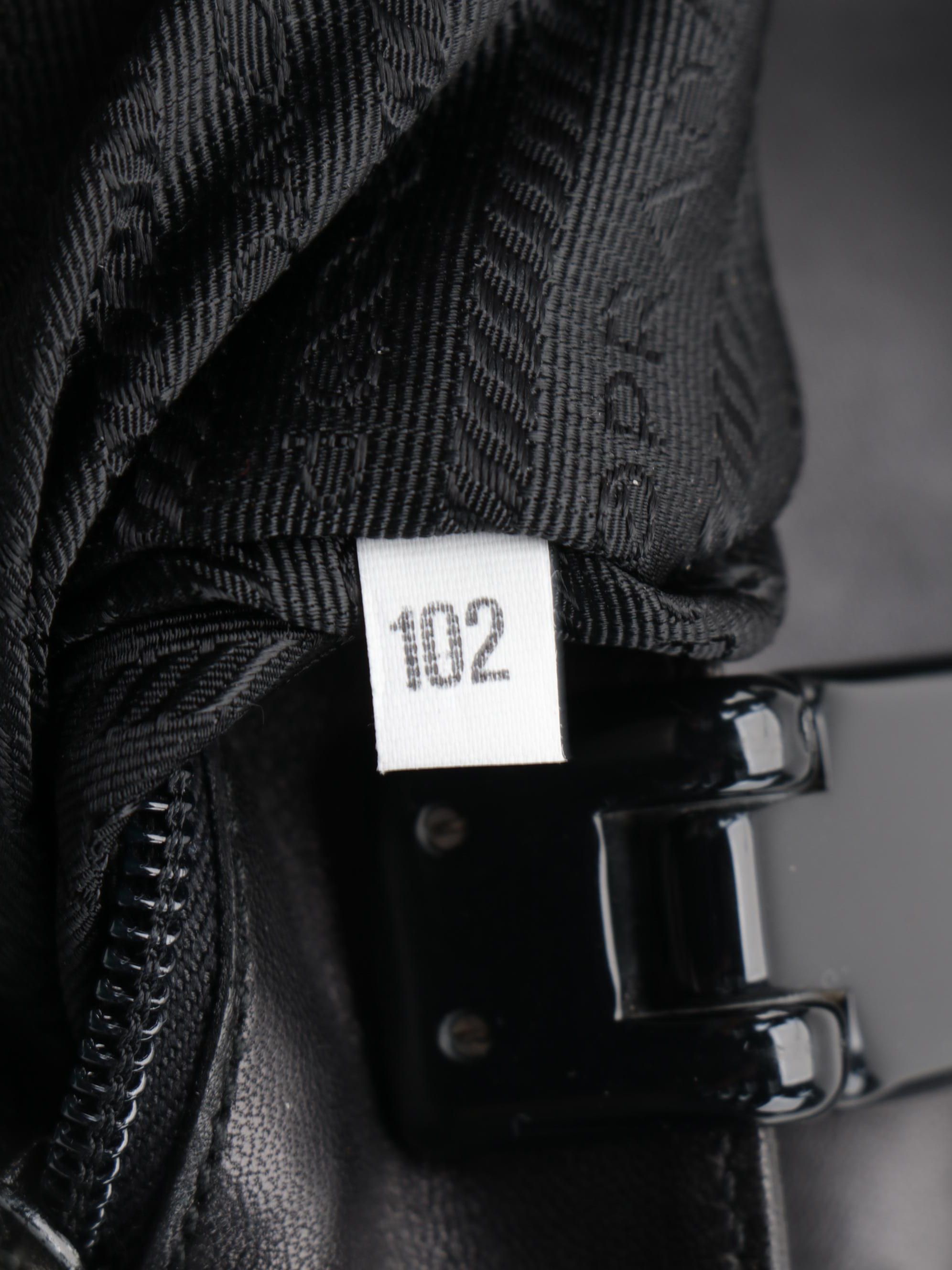 Prada Hard Plastic Handle and Black Leather Handbag