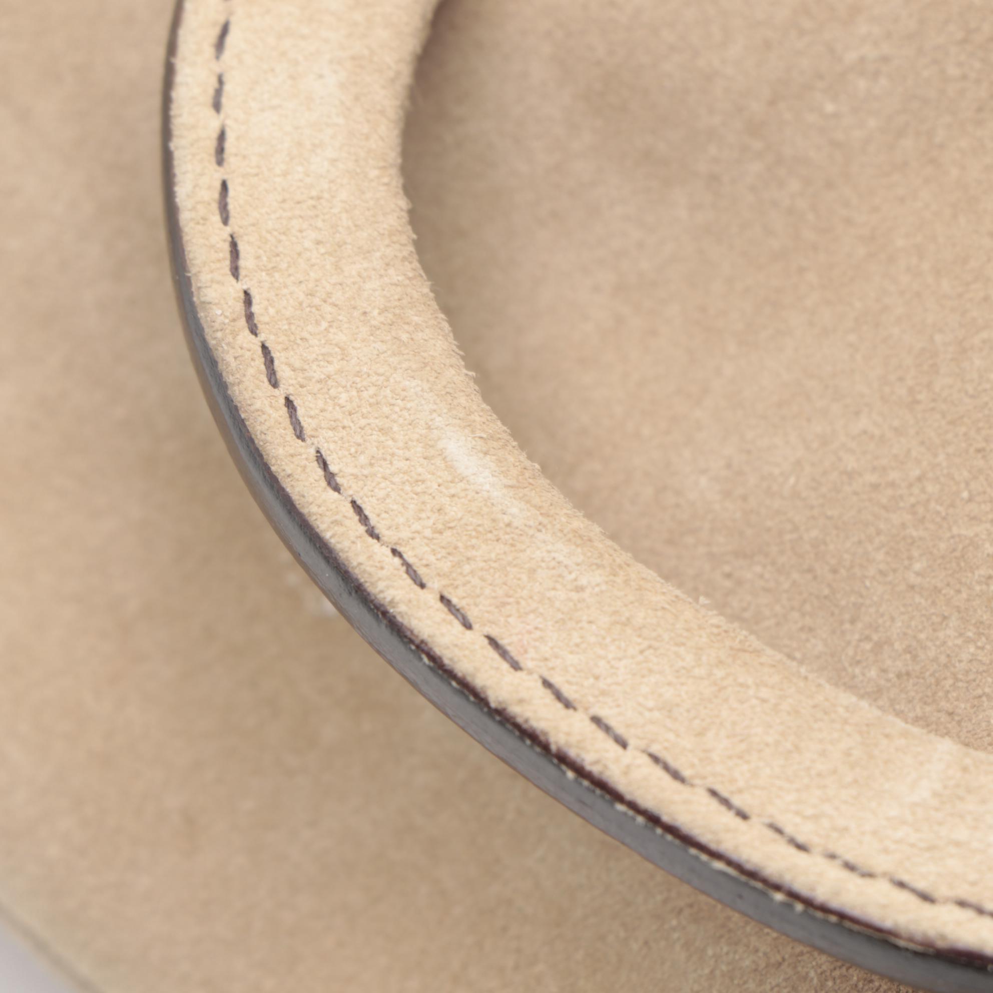 Prada Mini Top Handle Bag with Drawstring Sides in Natural Suede