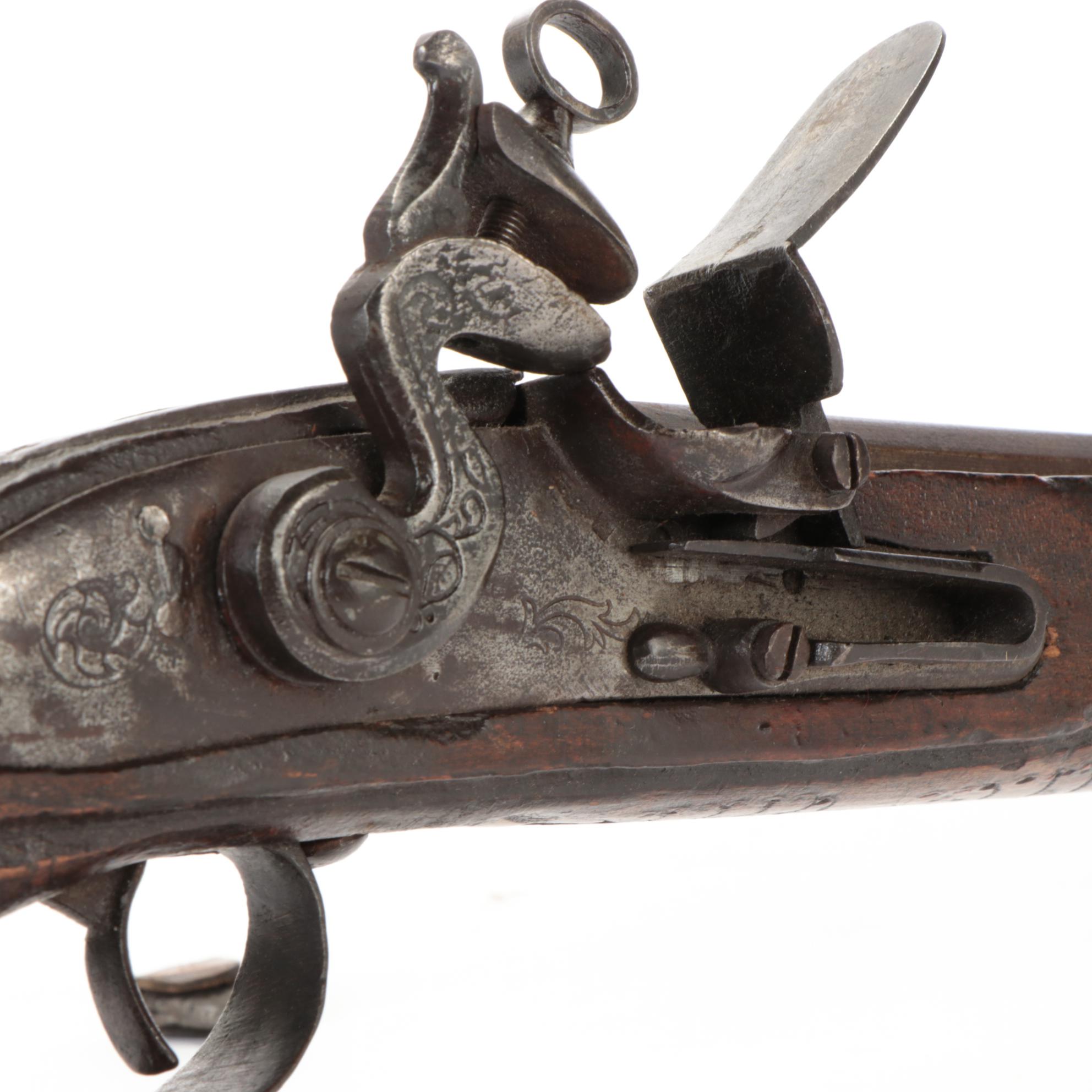 Portuguese Lazaro Lazarino Flintlock Musket with Ram Rod, Mid to Late 19th C.