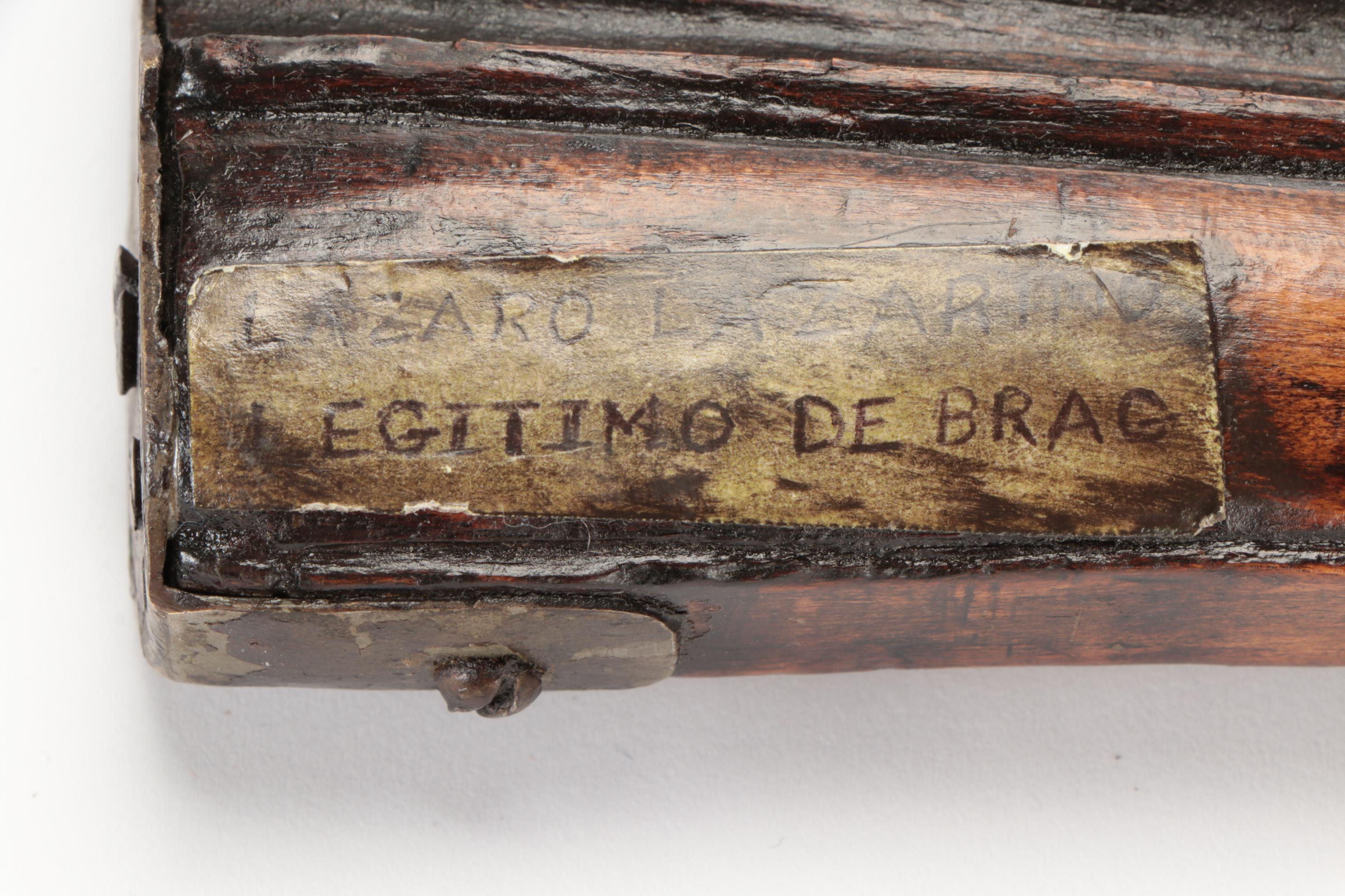 Portuguese Lazaro Lazarino Flintlock Musket with Ram Rod, Mid to Late 19th C.