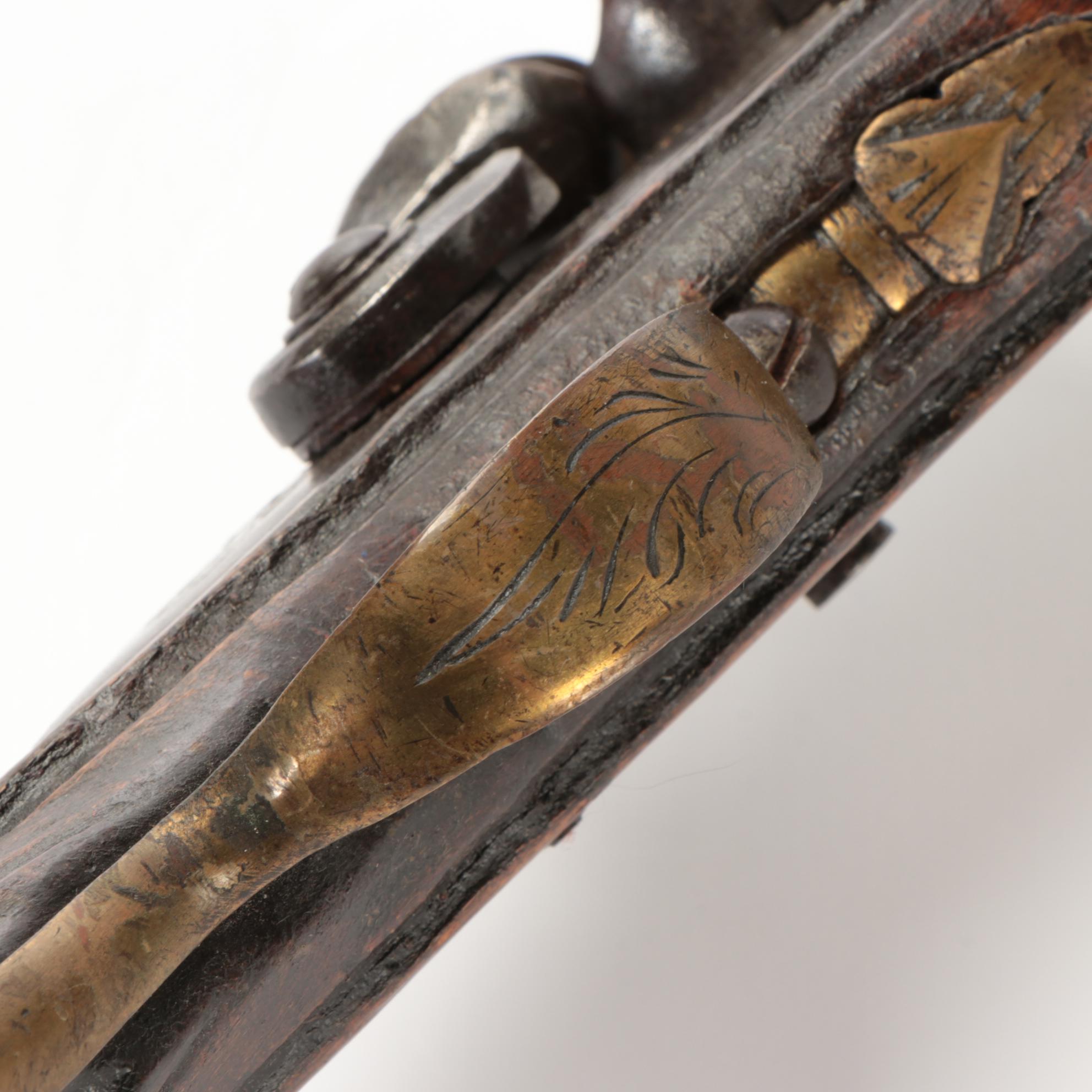 Portuguese Lazaro Lazarino Flintlock Musket with Ram Rod, Mid to Late 19th C.