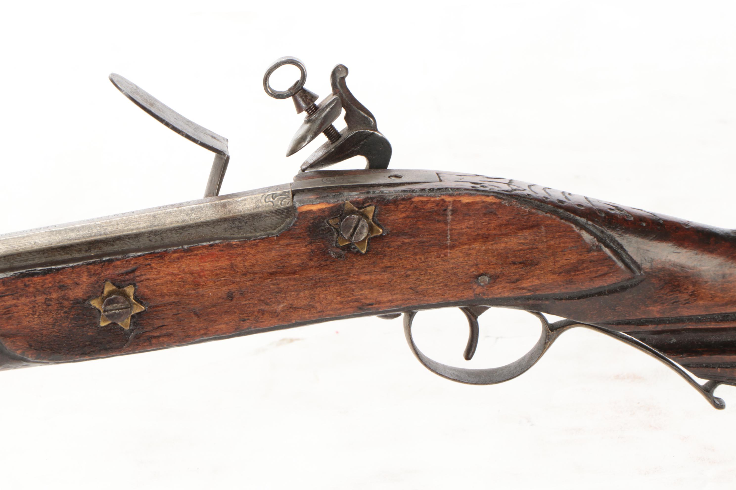 Portuguese Lazaro Lazarino Flintlock Musket with Ram Rod, Mid to Late 19th C.