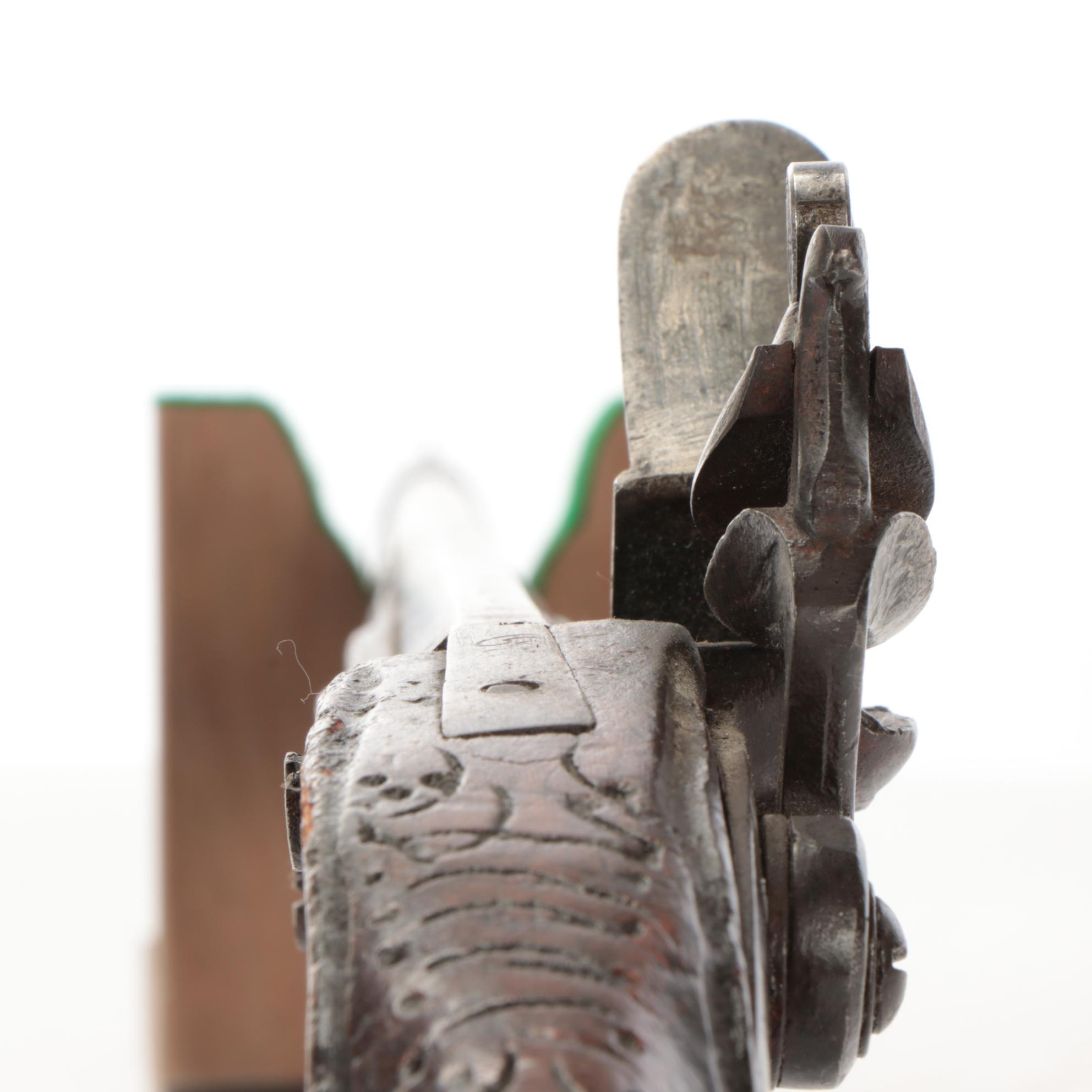 Portuguese Lazaro Lazarino Flintlock Musket with Ram Rod, Mid to Late 19th C.