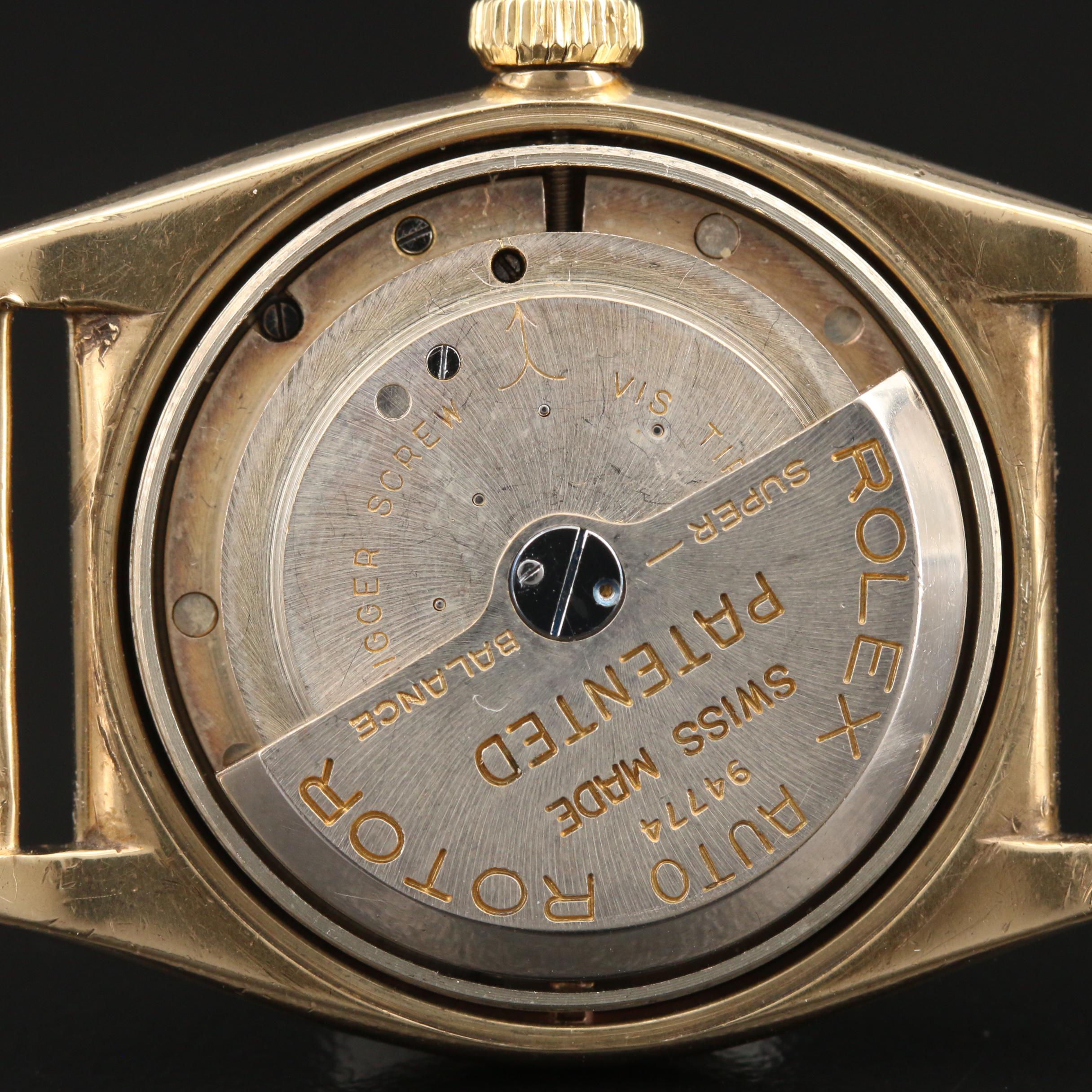 1937 Rolex Oyster Perpetual 3131 Bubble Back 9K Gold Watch