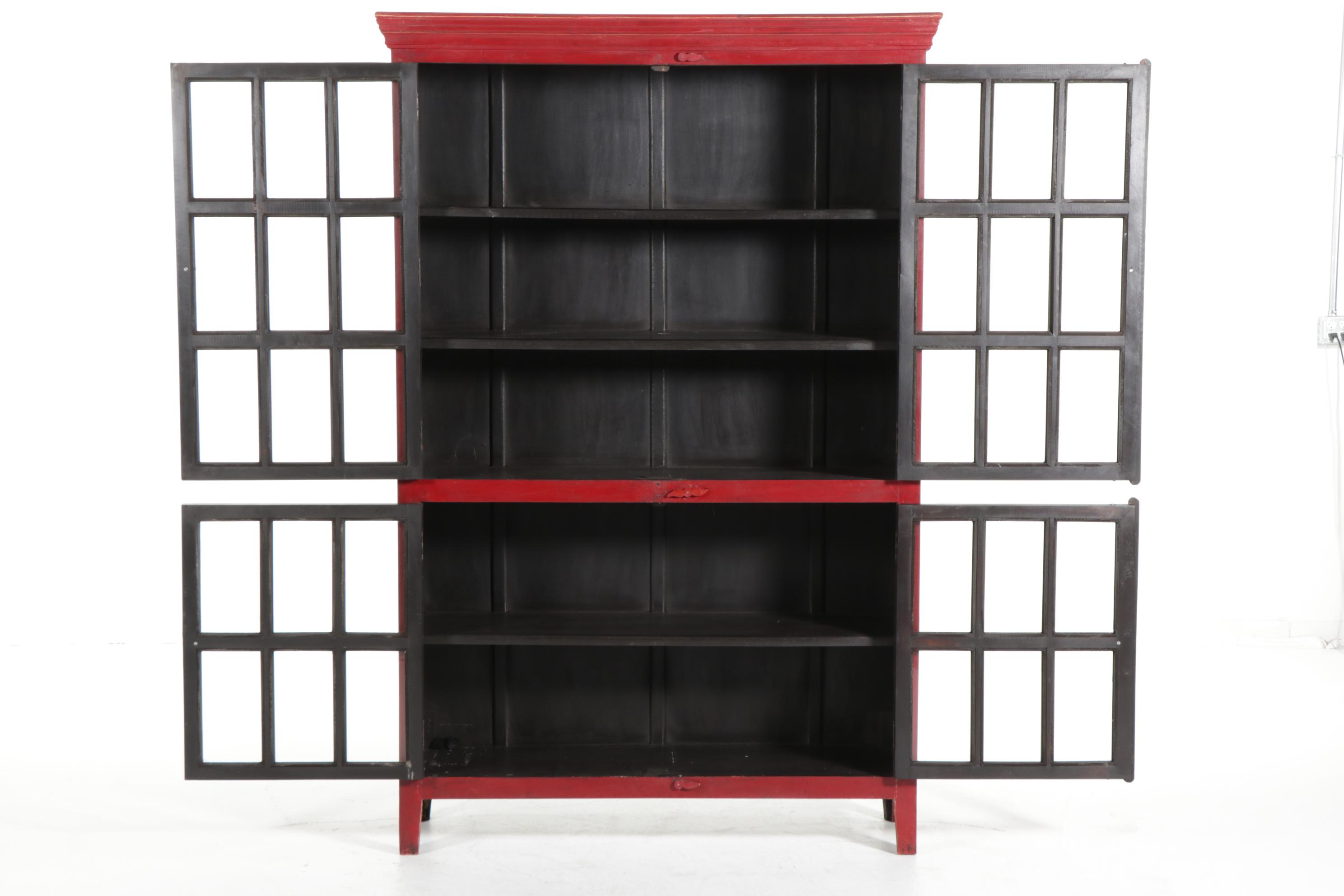 Crate & Barrel "Rojo" Glass Front China Cabinet