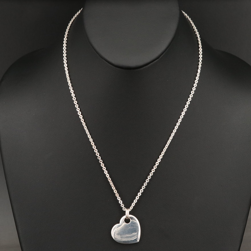 Fine Silver Heart Pendant Necklace