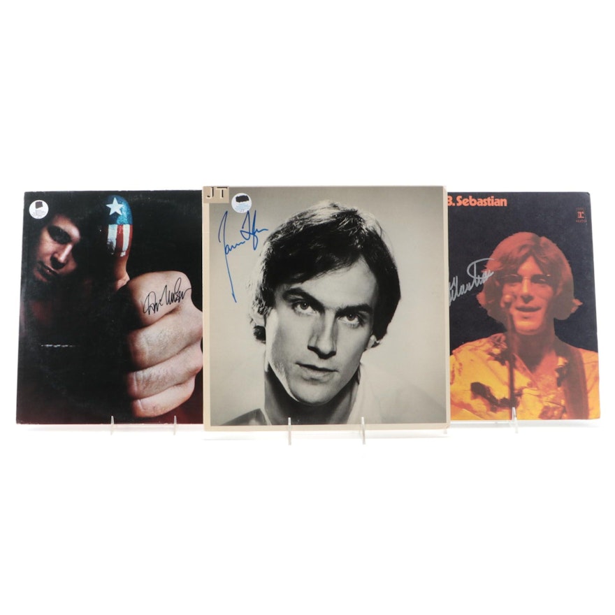 James Taylor, Don McLean and John Sebastian Autographed Records with COAs