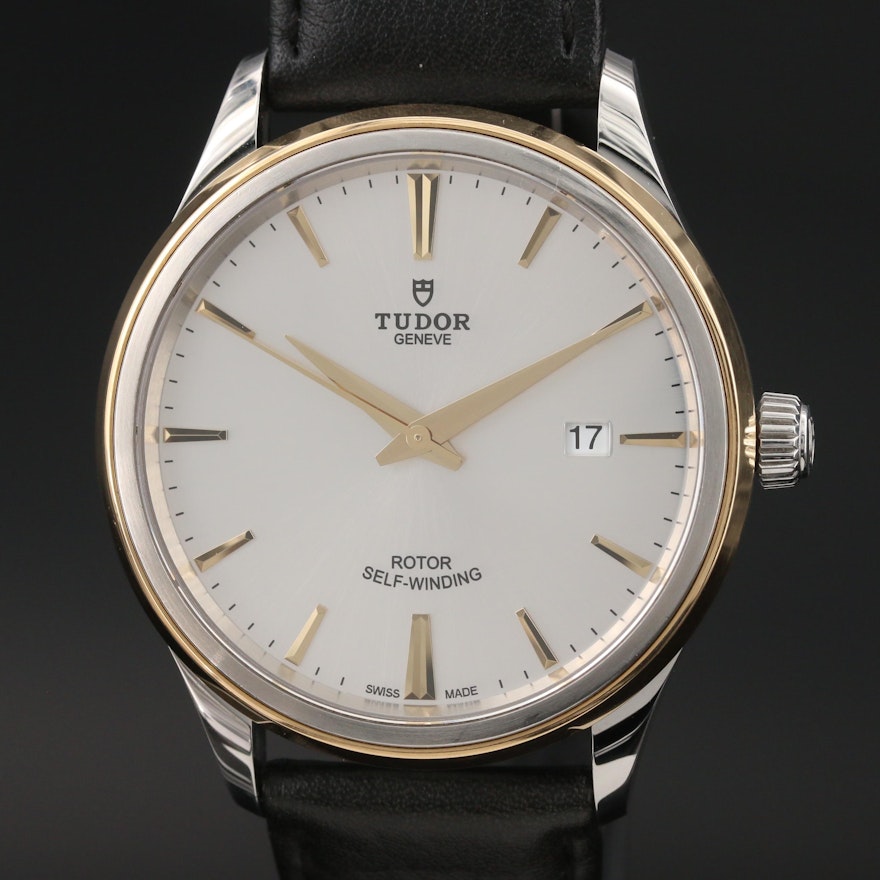 Tudor "Style 41" 18K Yellow Gold and Stainless Steel Automatic Wristwatch