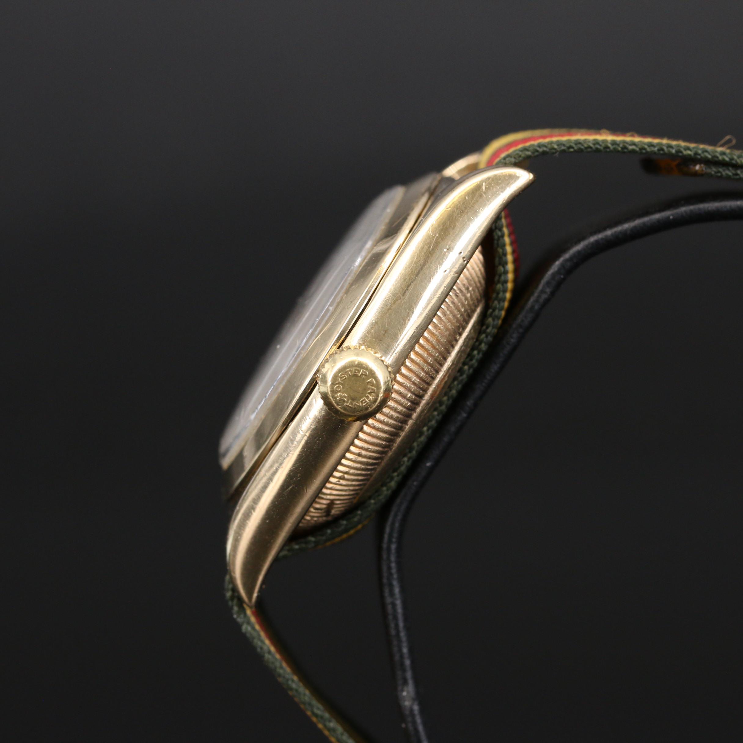 1937 Rolex Oyster Perpetual 3131 Bubble Back 9K Gold Watch